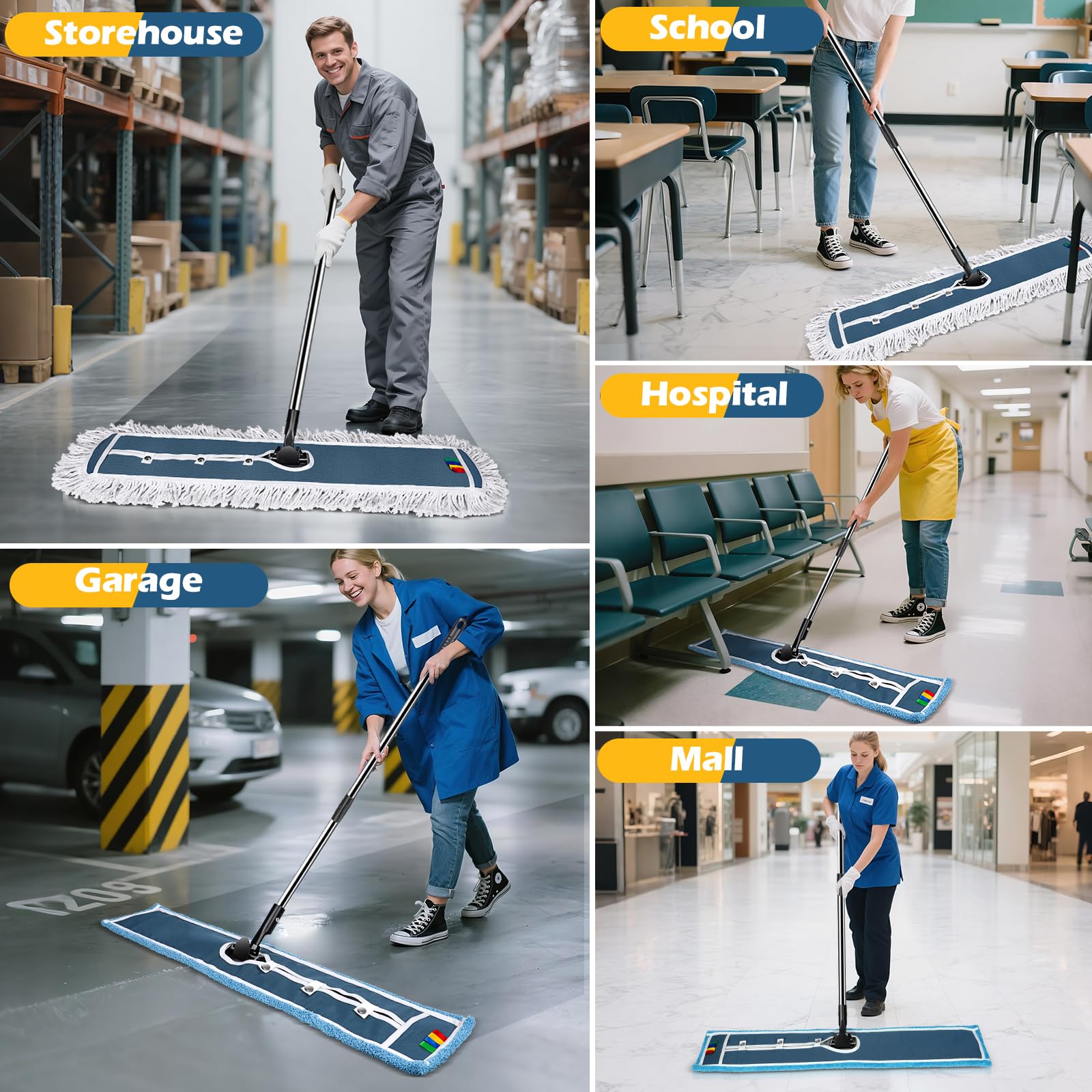 42" Commercial Dust Mop for Floor Cleaning