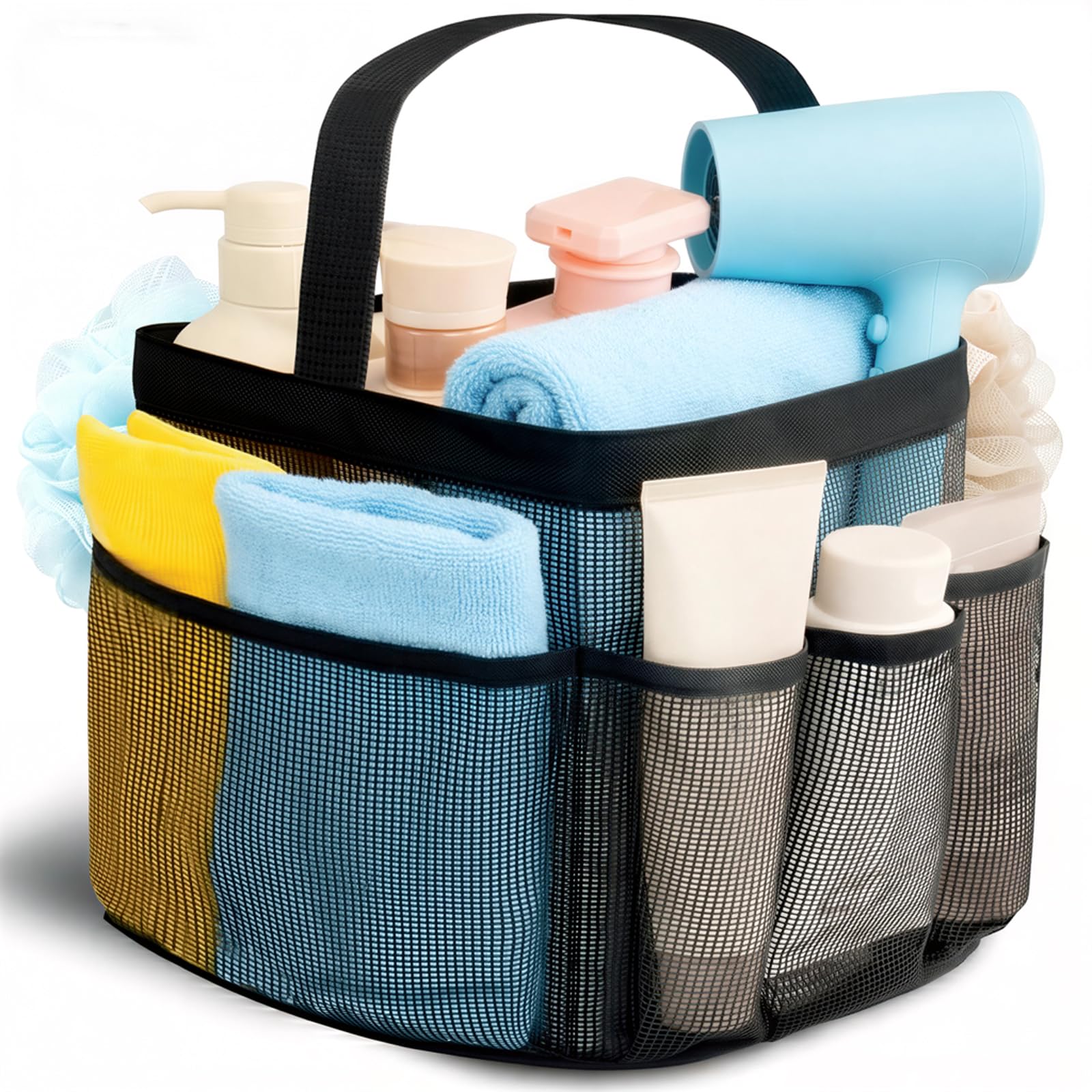 Mesh Shower Caddy Portable for College Dorm Room Essentials for Girls with 9 Pockets