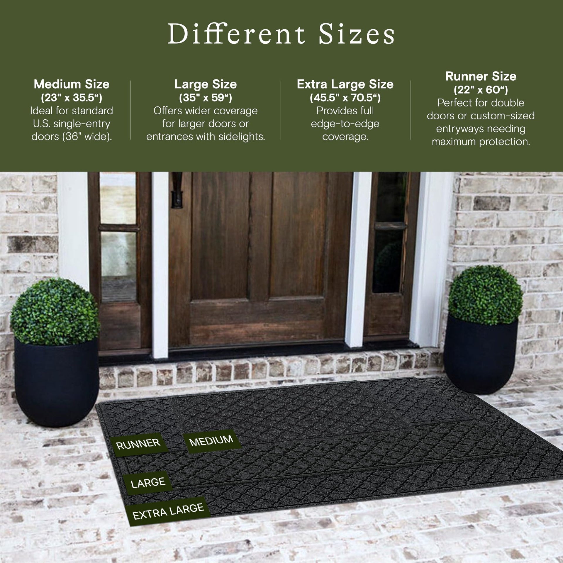 Cordova Front Door Mat Indoor Outdoor Entrance (6 Sq Ft)