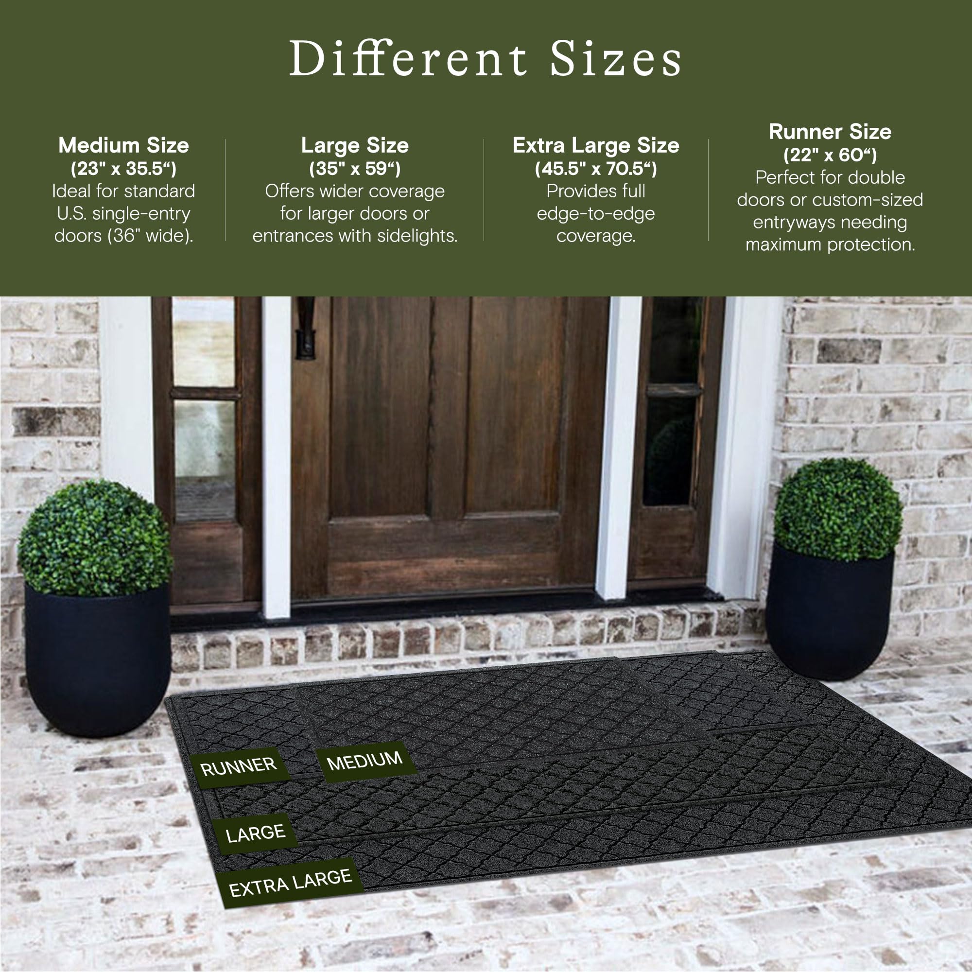 Cordova Front Door Mat Indoor Outdoor Entrance (6 Sq Ft)