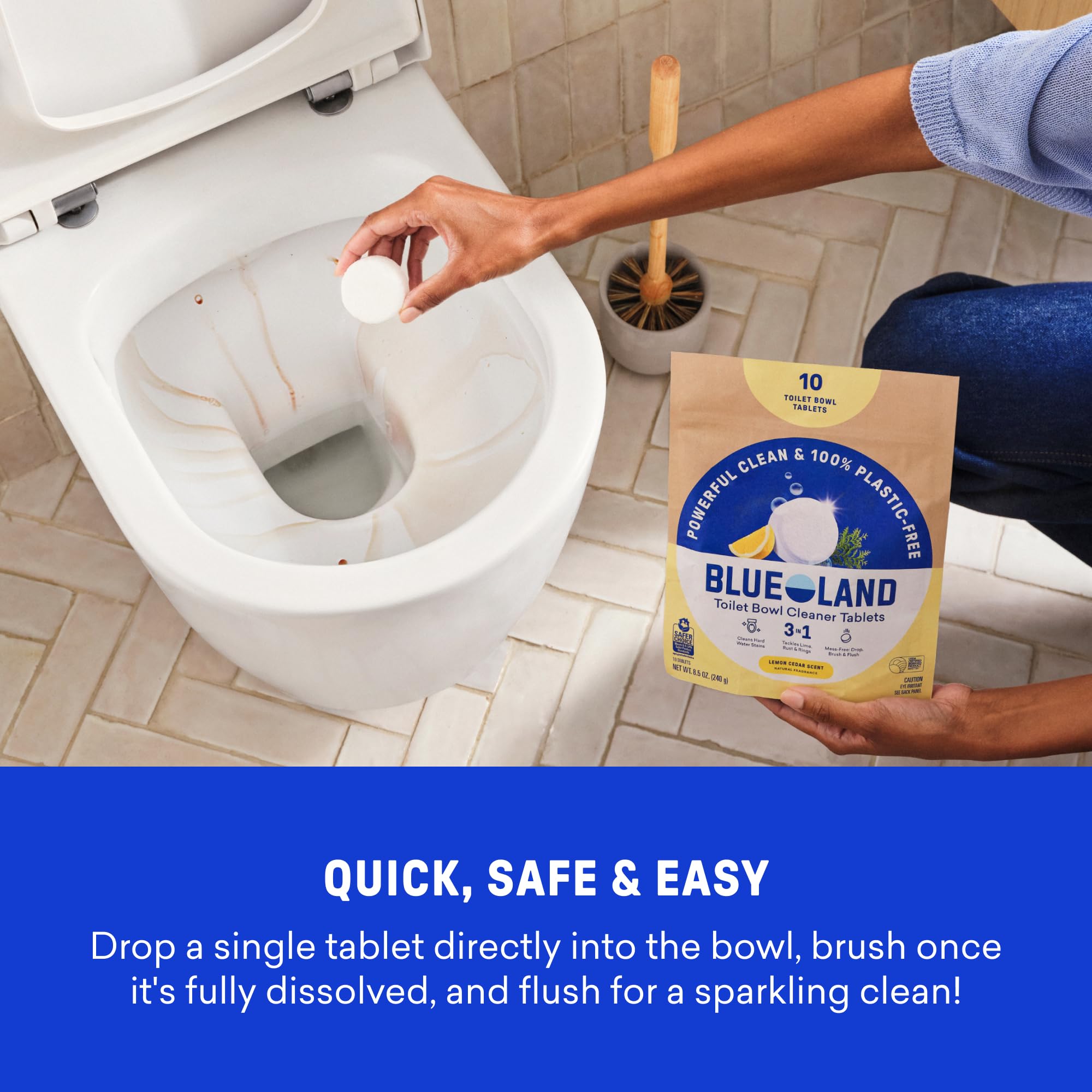 100% Plastic Free Toilet Bowl Cleaner Tablets 28 Count