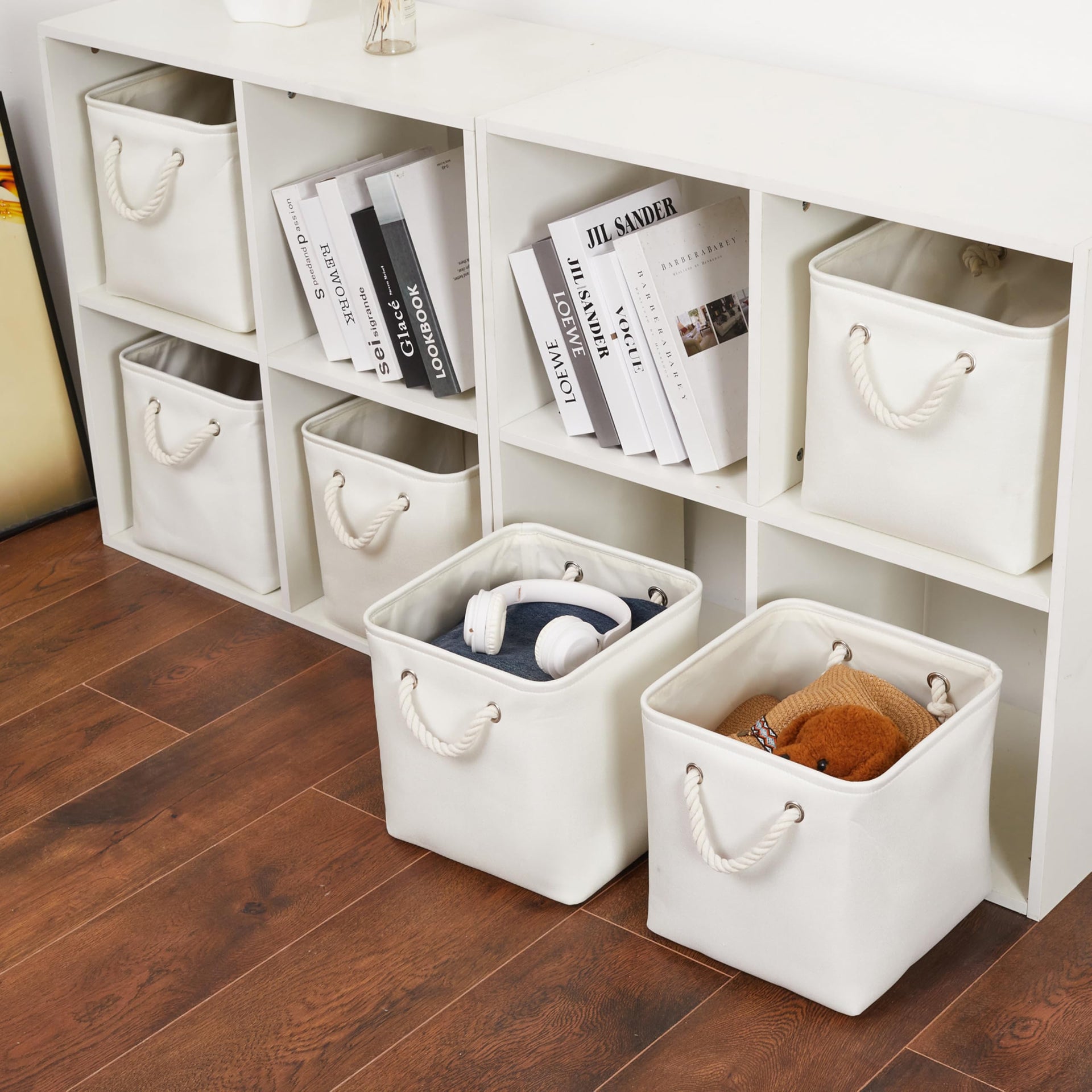 11 Inch 6 Pack Cube Storage Bins with Handles (6 Count)