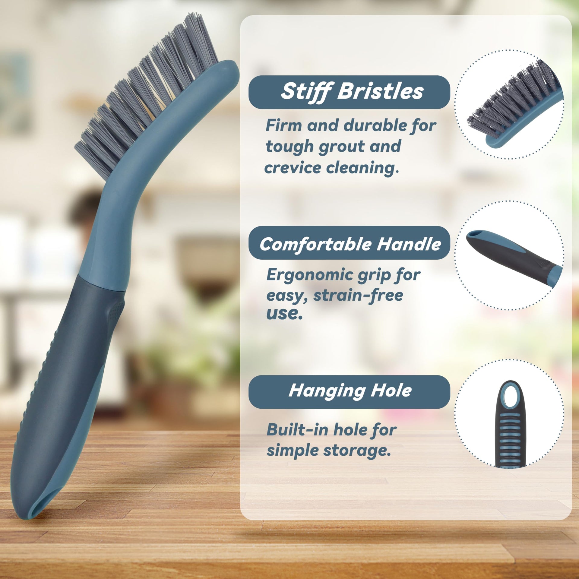 2 Pack Grout Scrub Brush with Stiff Bristles (2 Count)