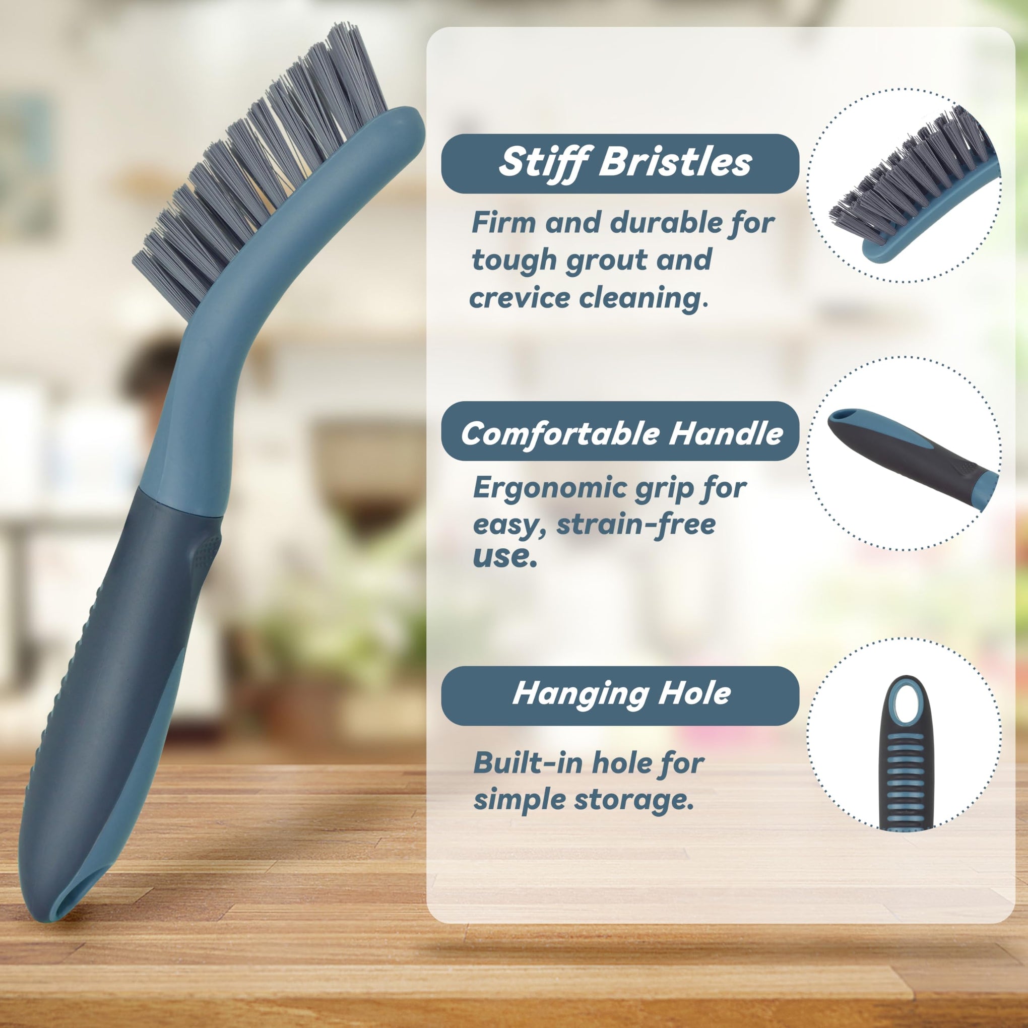 2 Pack Grout Scrub Brush with Stiff Bristles (2 Count)