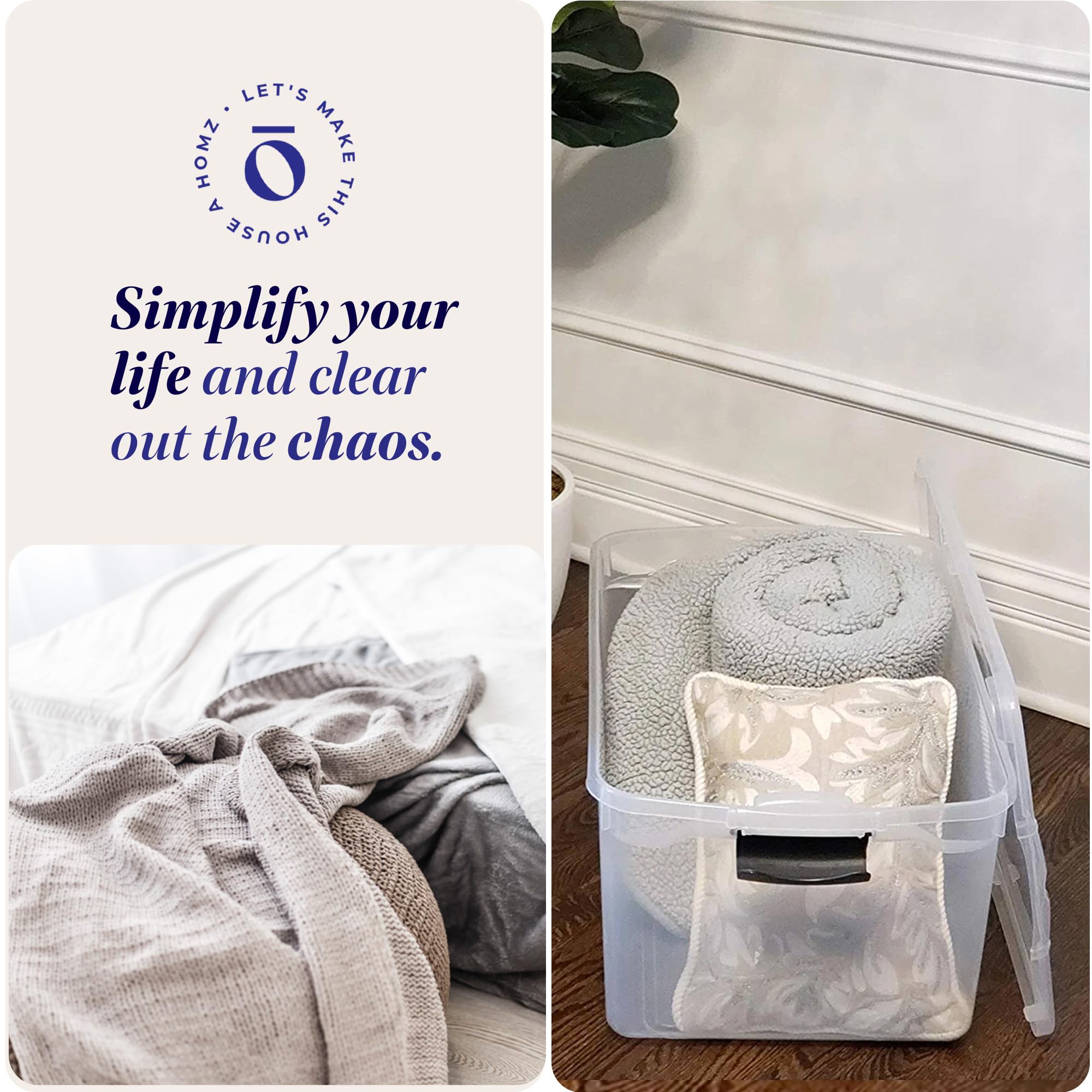 Clear Plastic Storage Bins w (2 Count)