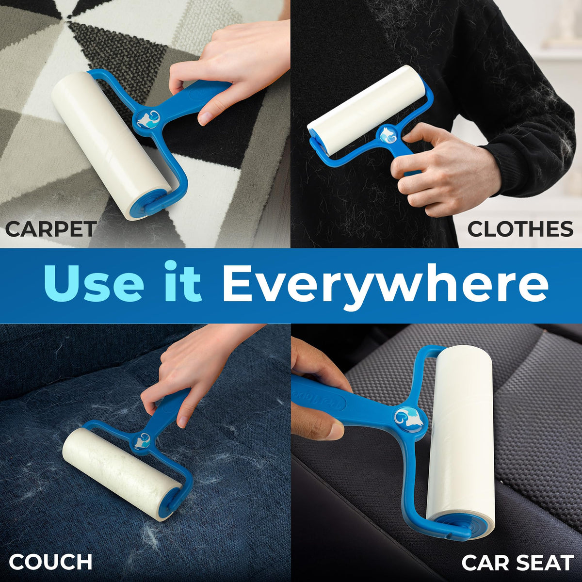 6.3" Large Lint Roller for Pet Hair Extra Sticky 360 Sheets