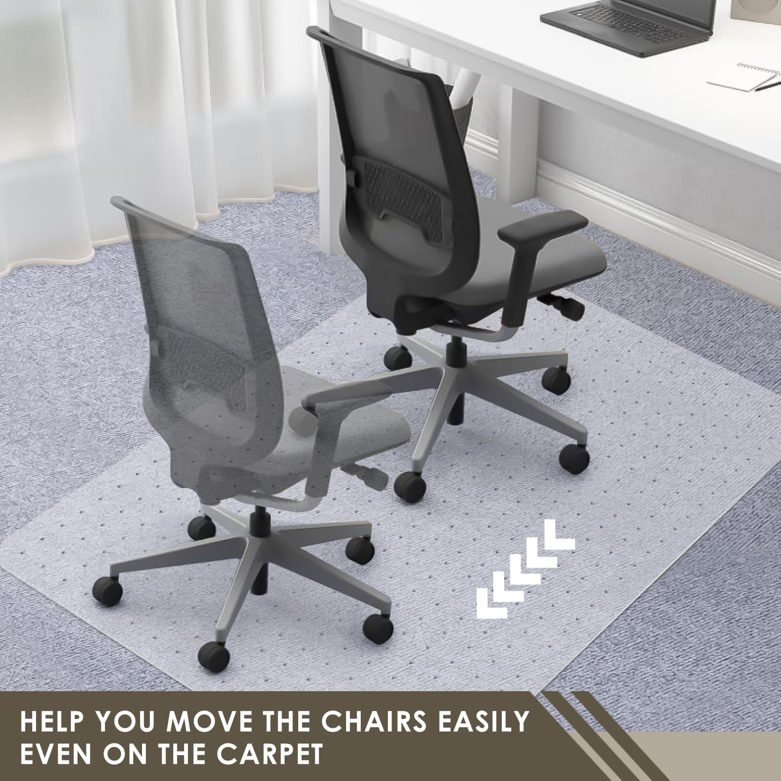 Heavy Duty Office Chair Mat for Carpet 51" x 63" Hard Material Large