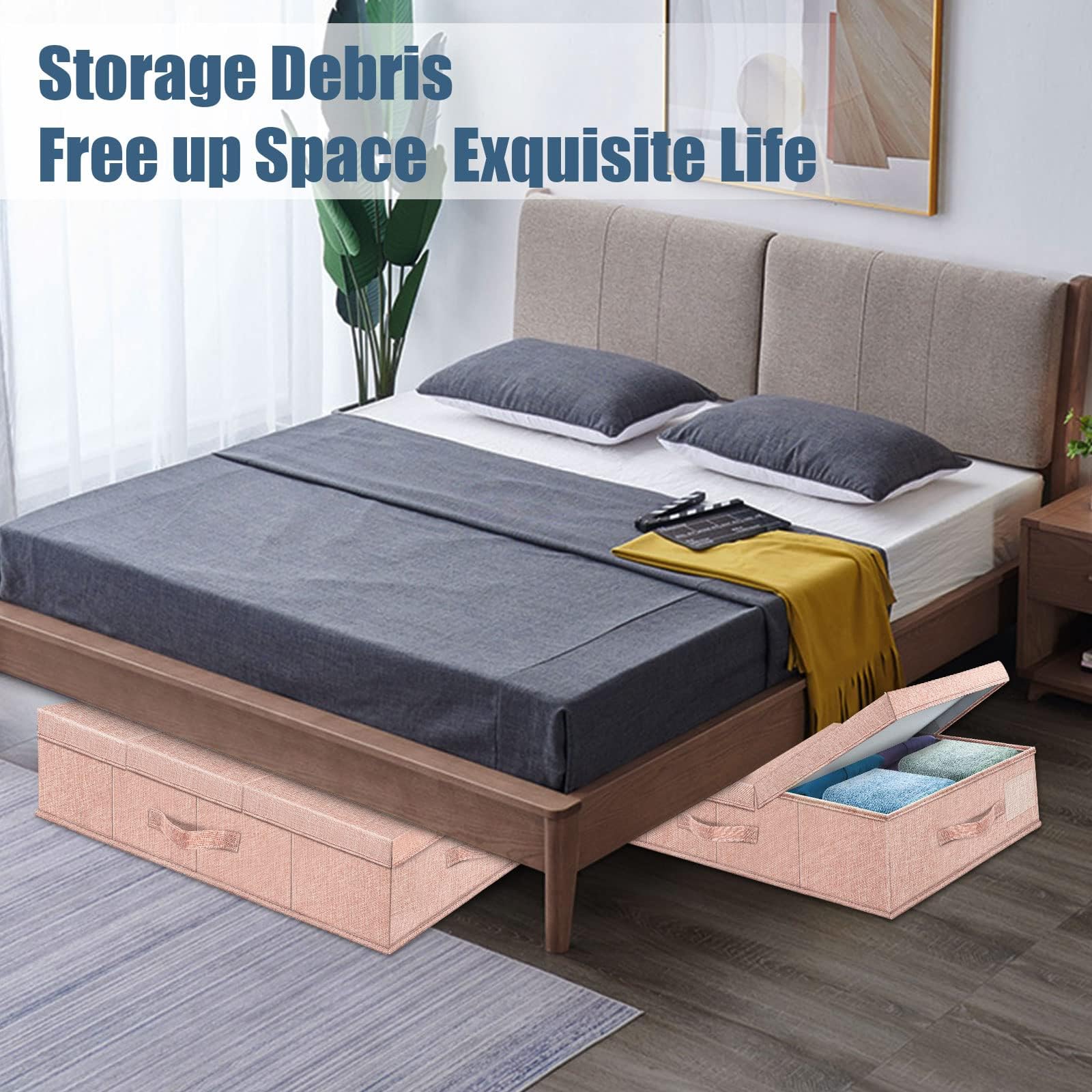 2Pack Large Underbed Storage Containers Bin with Lids