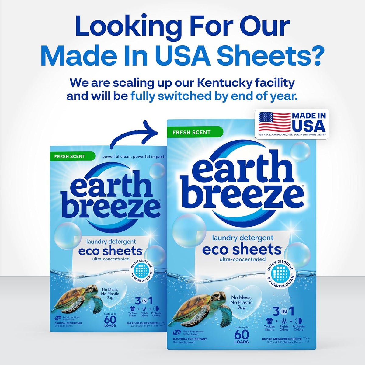 Earth Breeze Laundry Detergent Sheets Fresh Scent - 60 Loads Eco Liquidless Soap - Travel-Friendly for Hot & Cold Cycles, Tackles Tough Stains & Odors - Gentle on Skin, 30 Ct - ModHome Supplies