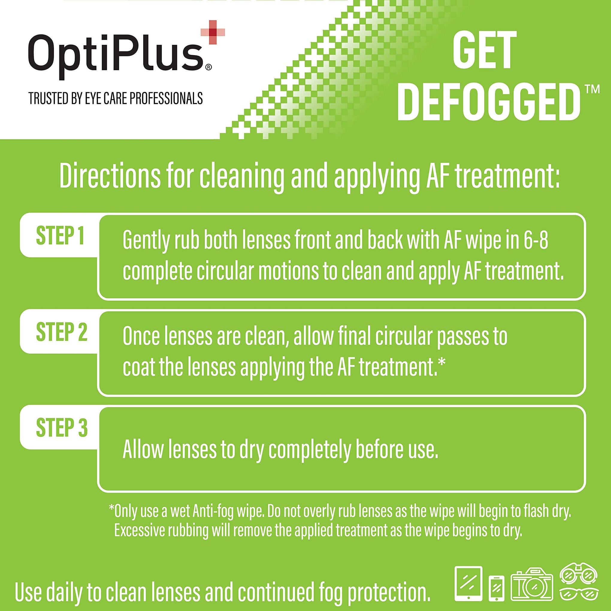 Anti Fog Pre Moistened Cleaning Wipes for Glasses (100 Count)