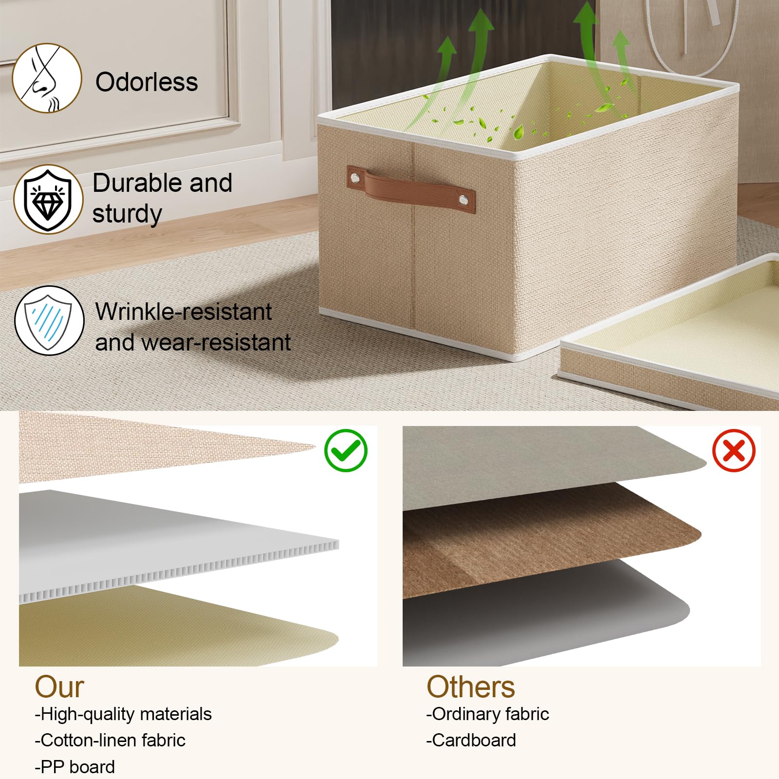 Beige Foldable Storage Bin