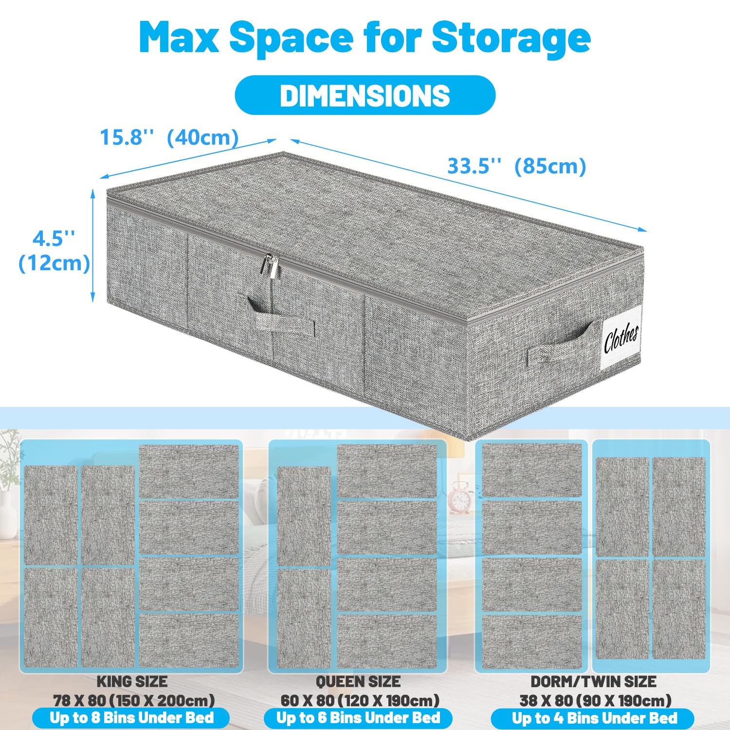 Under Bed Storage Container Bins 2 Pack (2 Count)