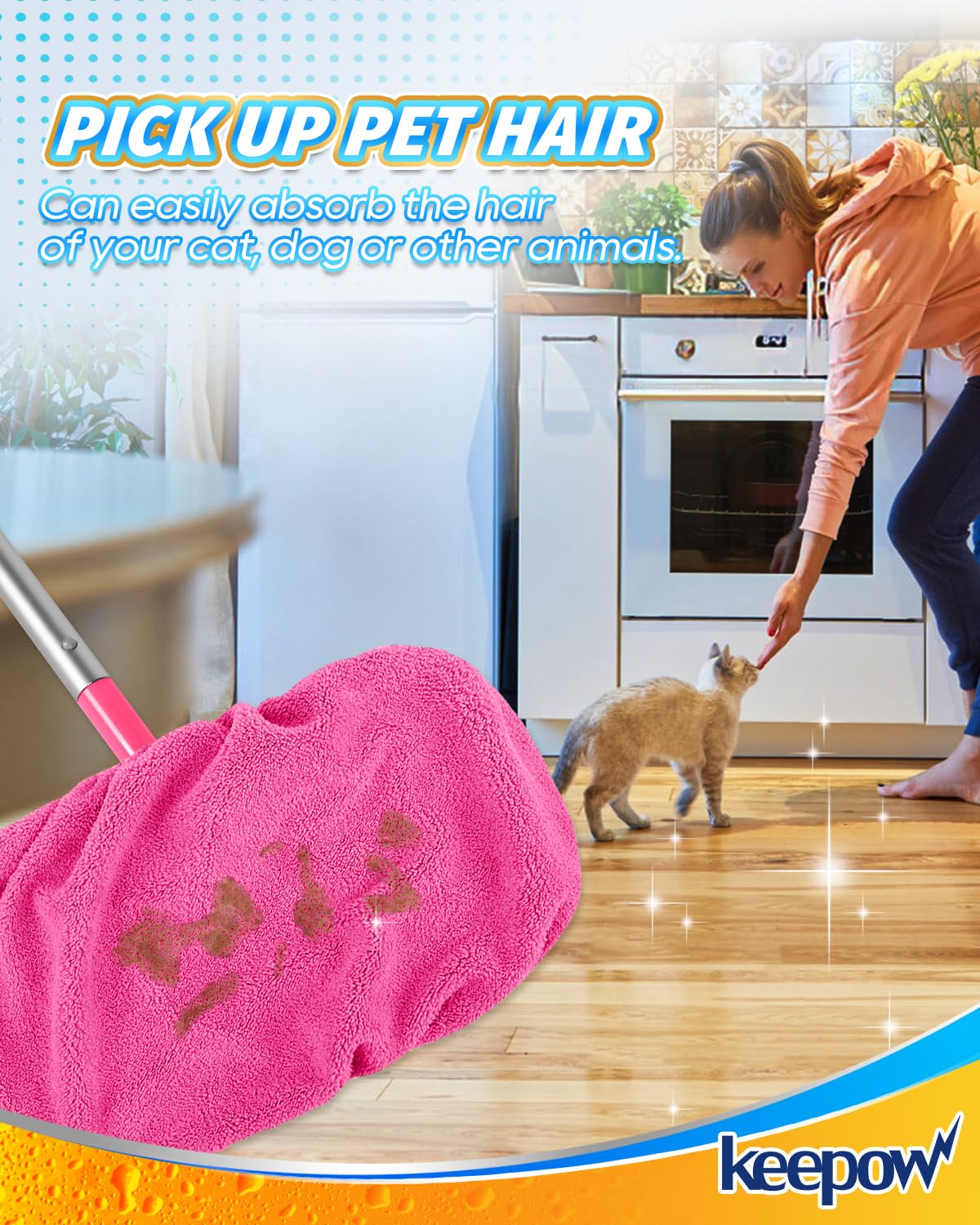 Reusable Microfiber Mop Pads Compatible with Swiffer Sweeper (6 Count)