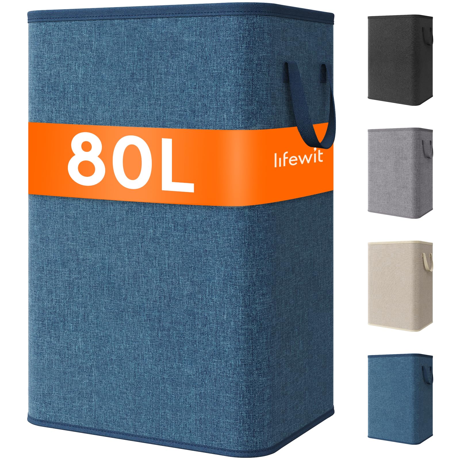 80L Large Laundry Basket with Handles
