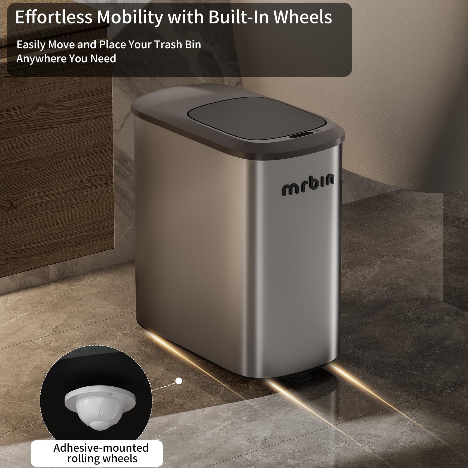 Stainless Steel Motion Sensor Bathroom Trash Can