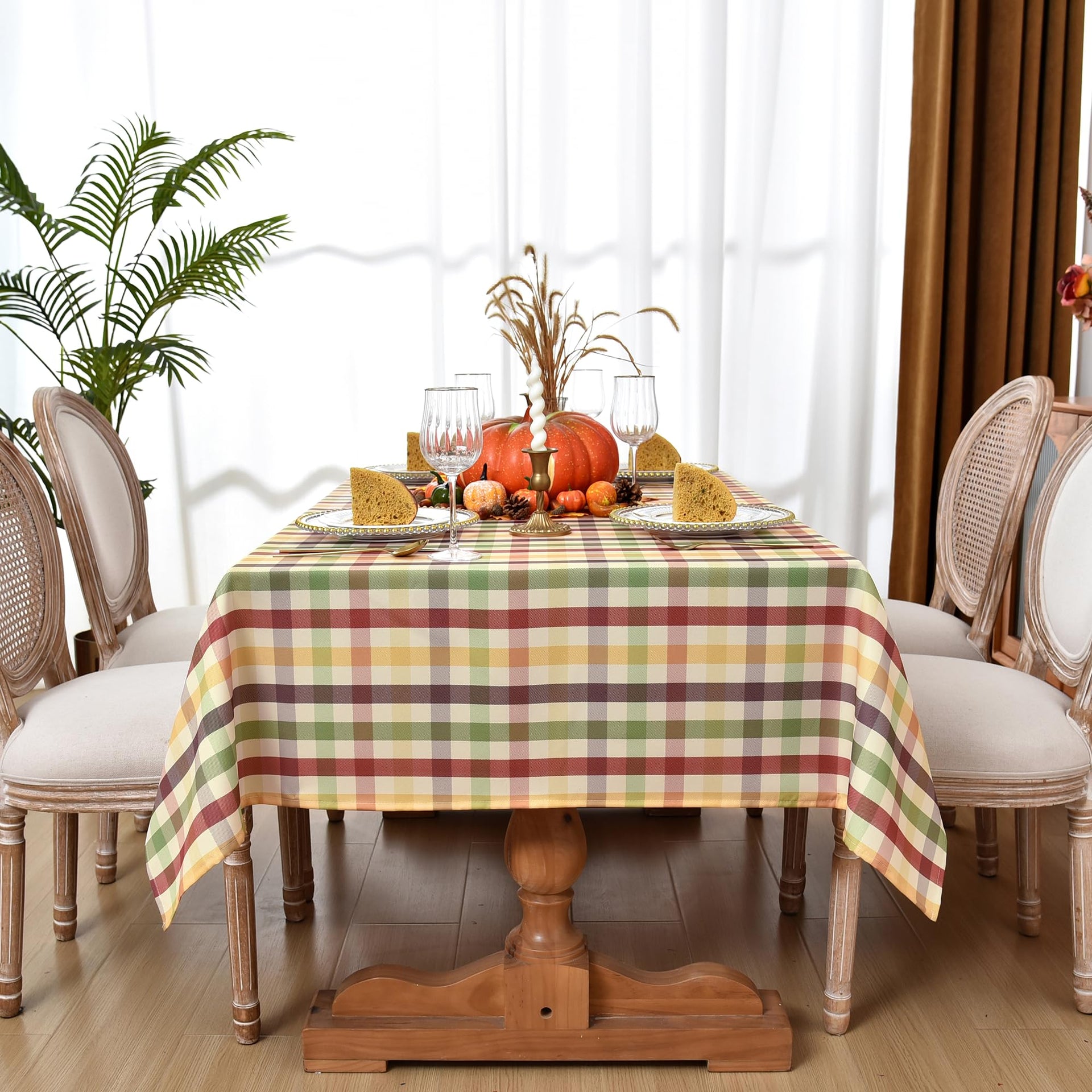 Waterproof Plaid Tablecloth Fabric