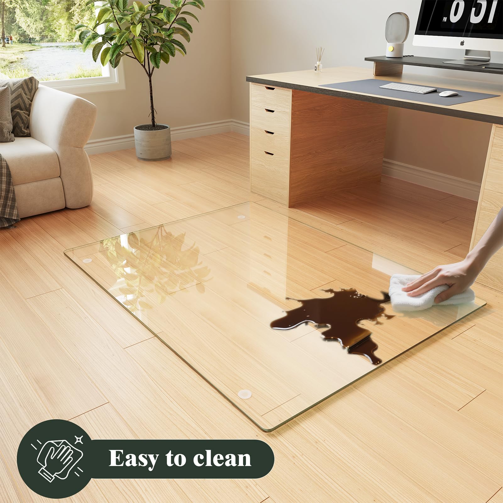 48" x 60" Office Chair Mat for Hardwood Floors & Carpets