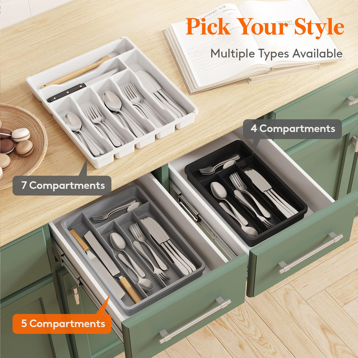 Silverware Drawer Organizer Tray