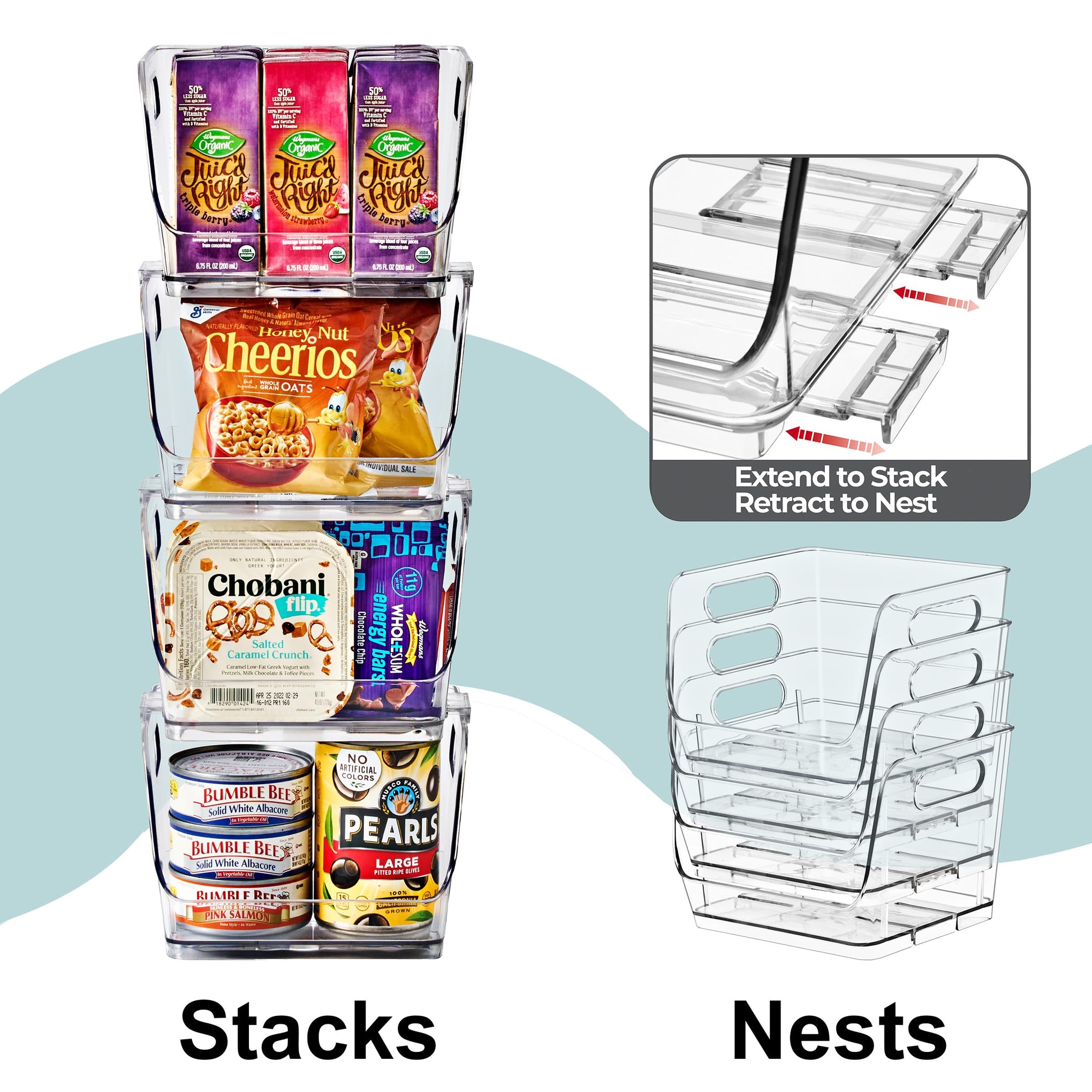 Stackable Storage Bins Open Front