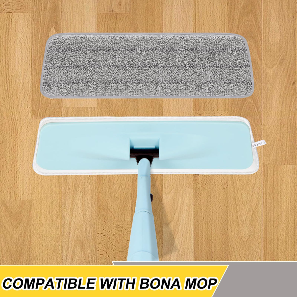 16.5 inch Reusable Mop Pads Microfiber Spray Mop Replacement Heads for Wet (5 Count)