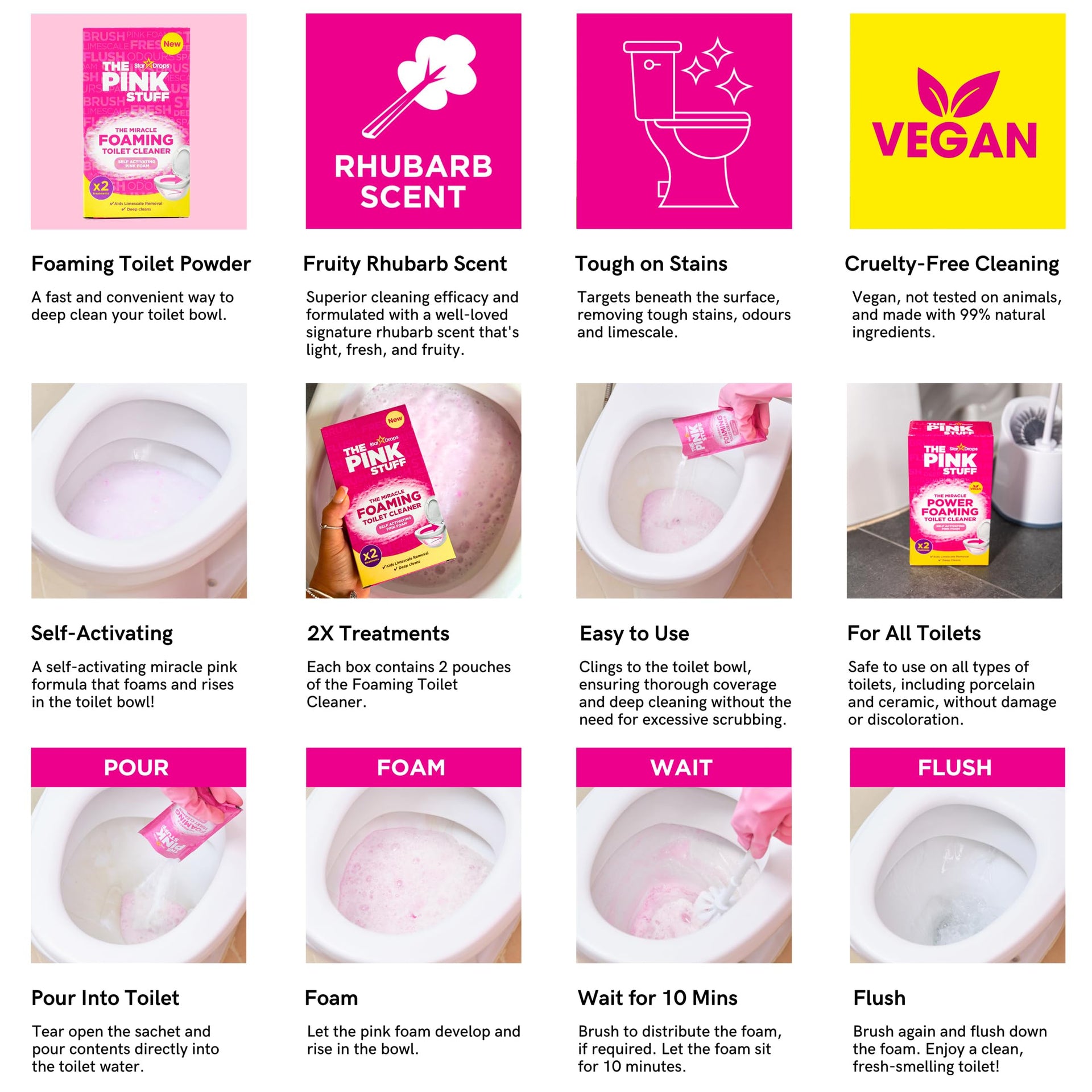 The Pink Stuff Miracle Power Foaming Toilet Cleaner (21 Ounce)