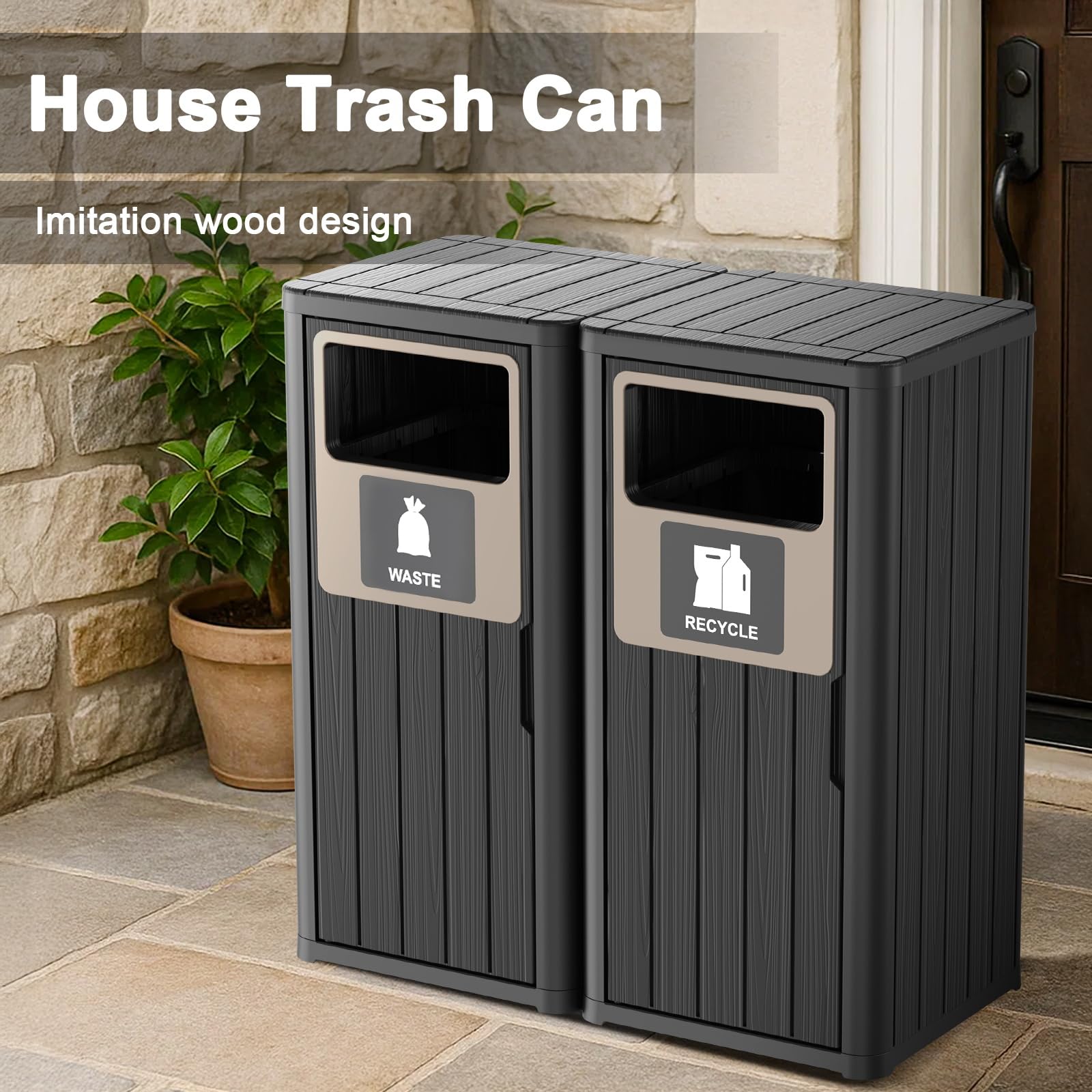Outdoor Double Barrel Trash Can