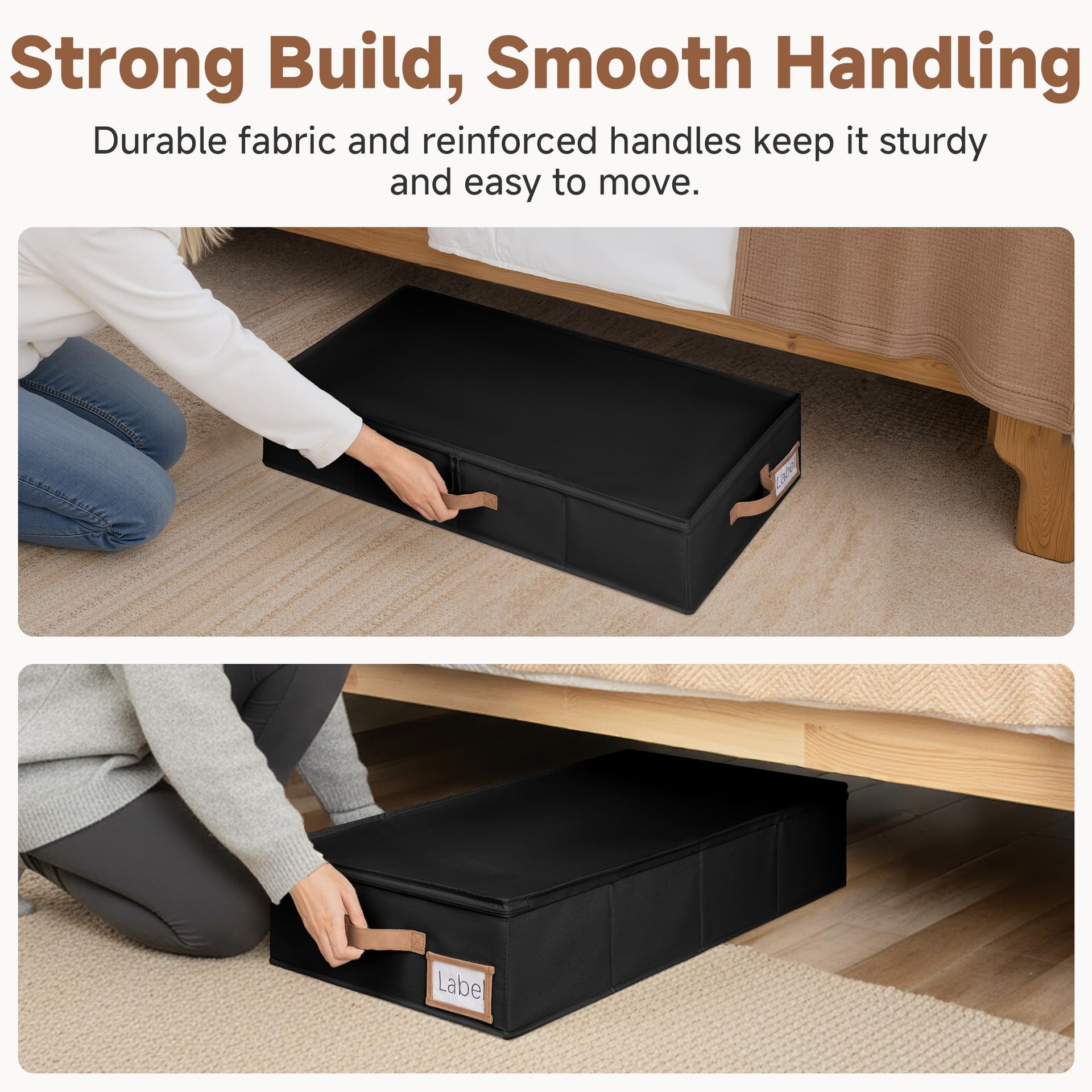 6 Inch Low Profile Under Bed Clothes Storage Bins with Lids (2 Count)