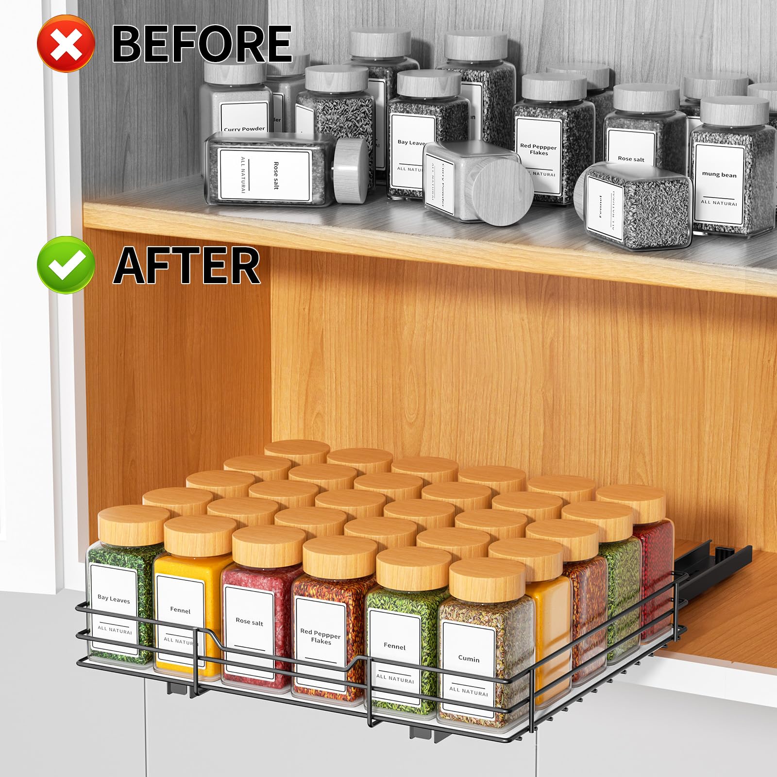 Pull Out Spice Rack Organizer