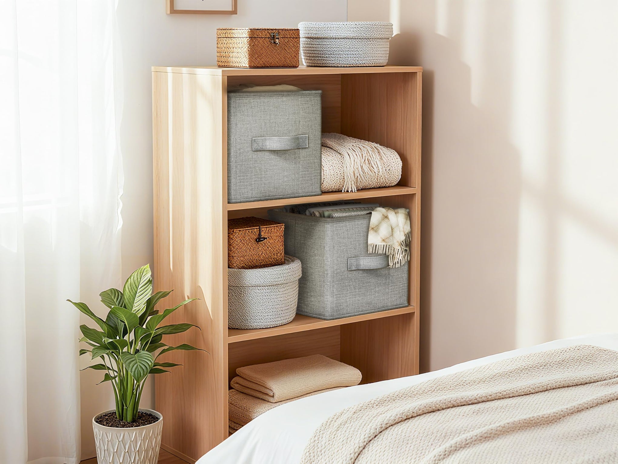 4 Pack Foldable Fabric Closet Storage Bins (4 Count)