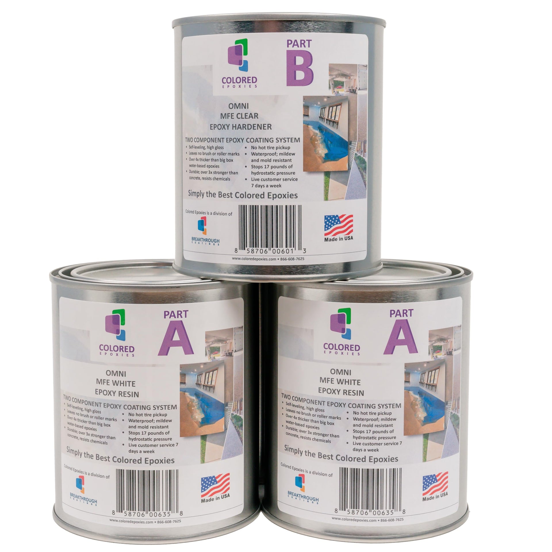 Coloredepoxies 10013 White Epoxy Resin Coating Made with Beautiful and Vibrant Pigments (1920 Fl Oz)