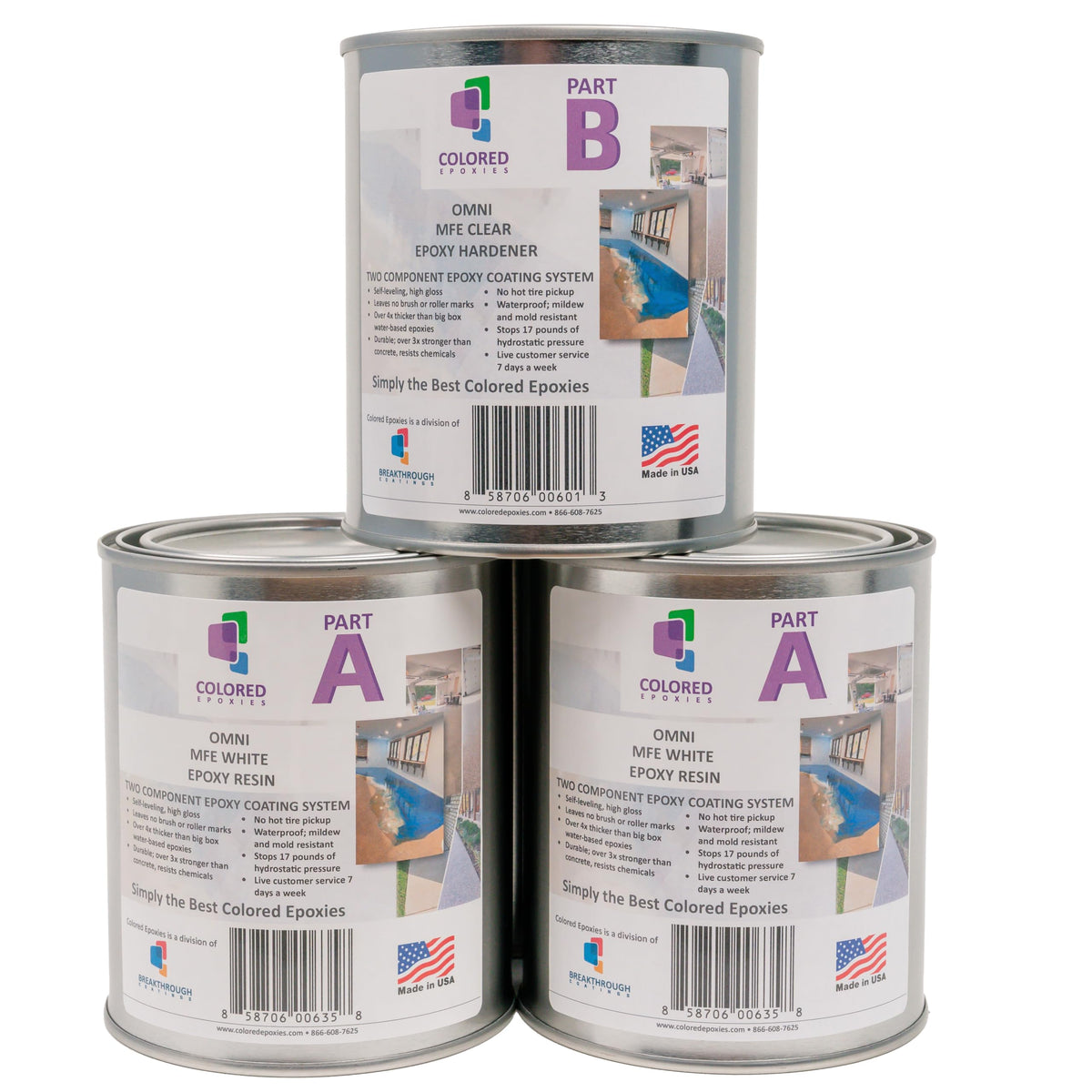 Coloredepoxies 10013 White Epoxy Resin Coating Made with Beautiful and Vibrant Pigments (1920 Fl Oz)