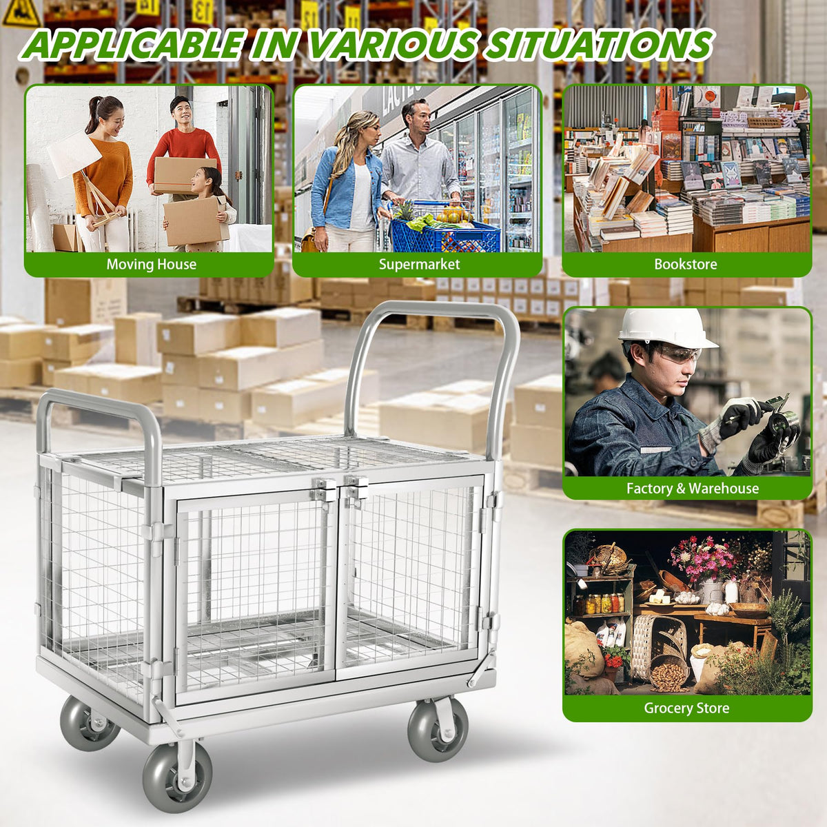 Platform Truck Cart with Cage 2