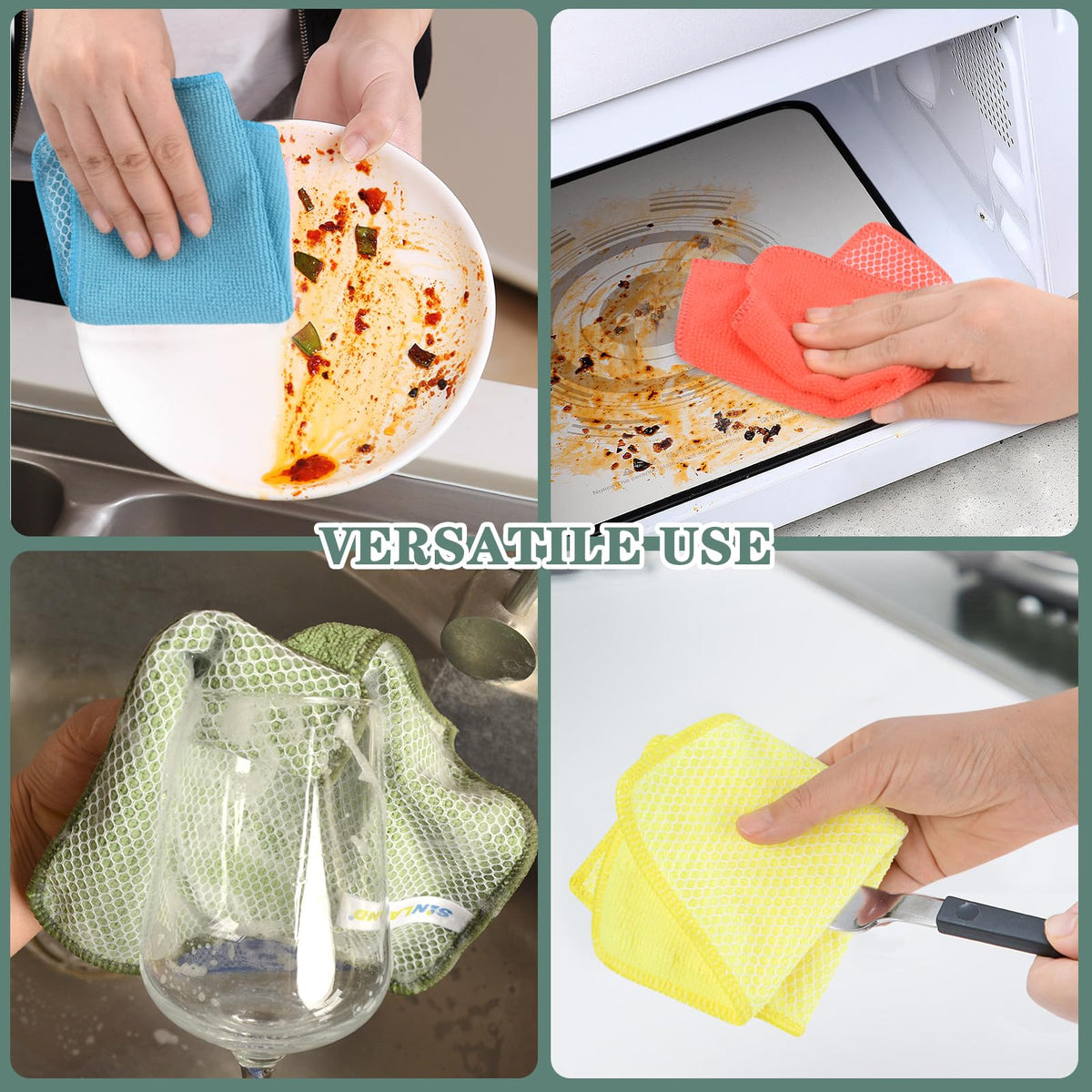 Dish Cloth for Washing Dishes Kitchen Washcloth Cleaning Cloth (10 Count)