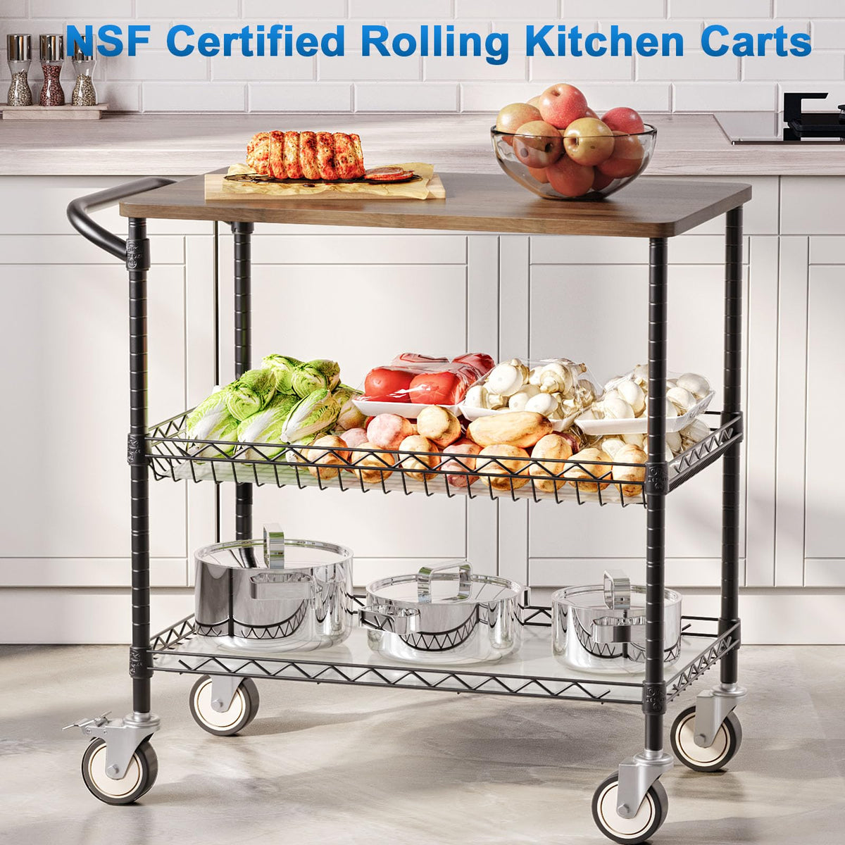 Rolling Kitchen Carts with Wheels