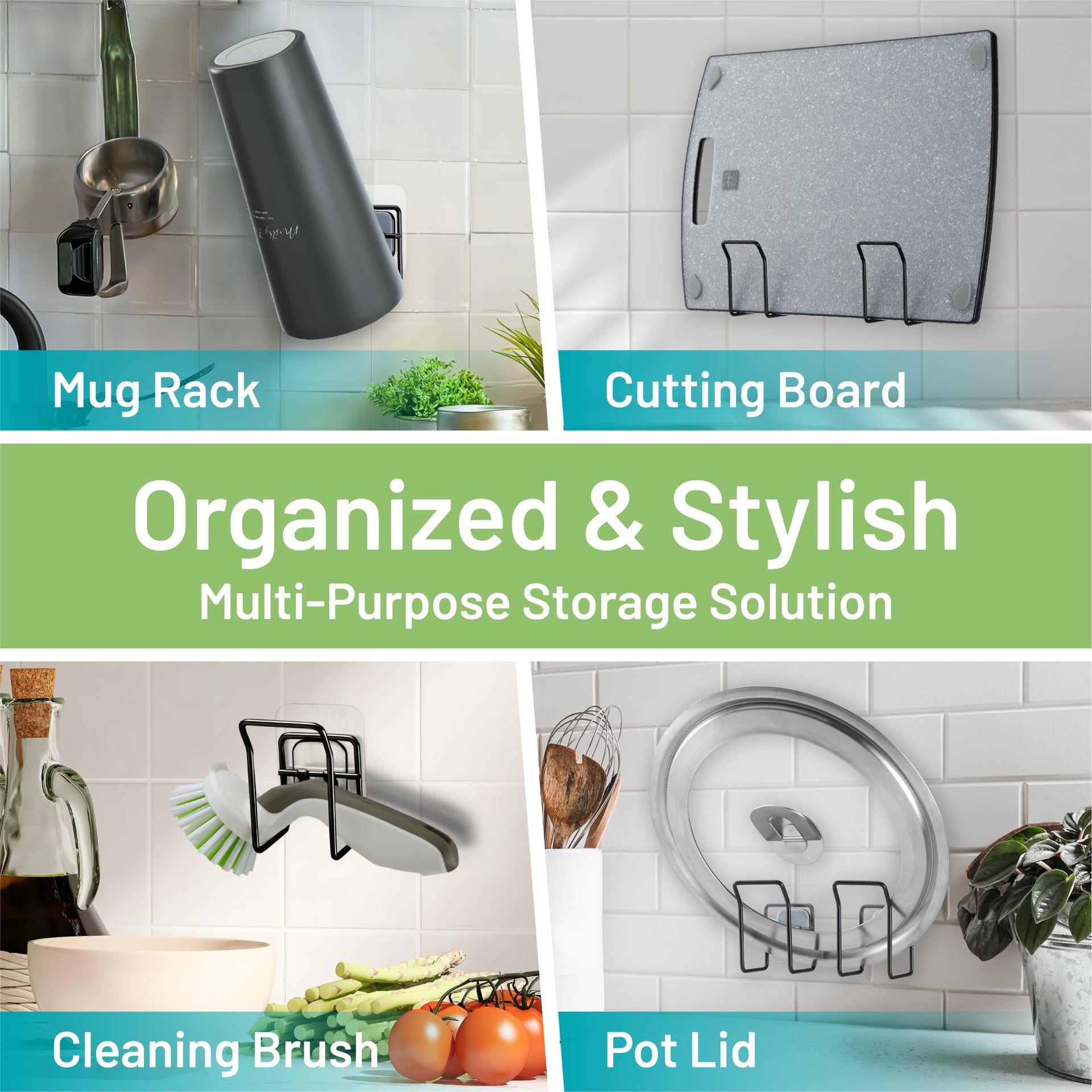 Hook LAB Reusable Sponge Holder for Kitchen Sink & Bathroom Organizer