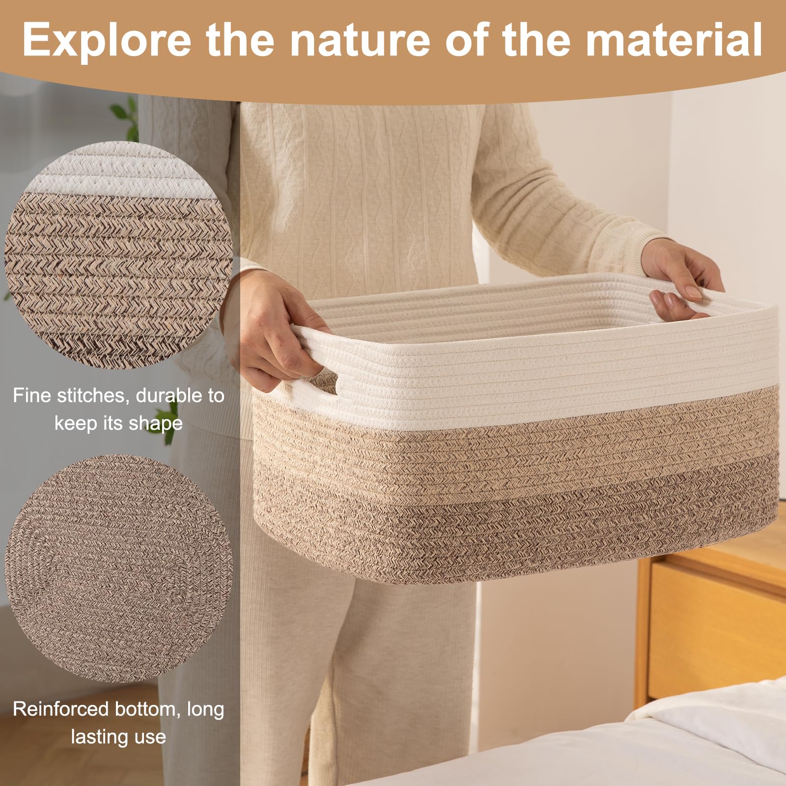 Large Storage Basket for Organizing (2 Count)