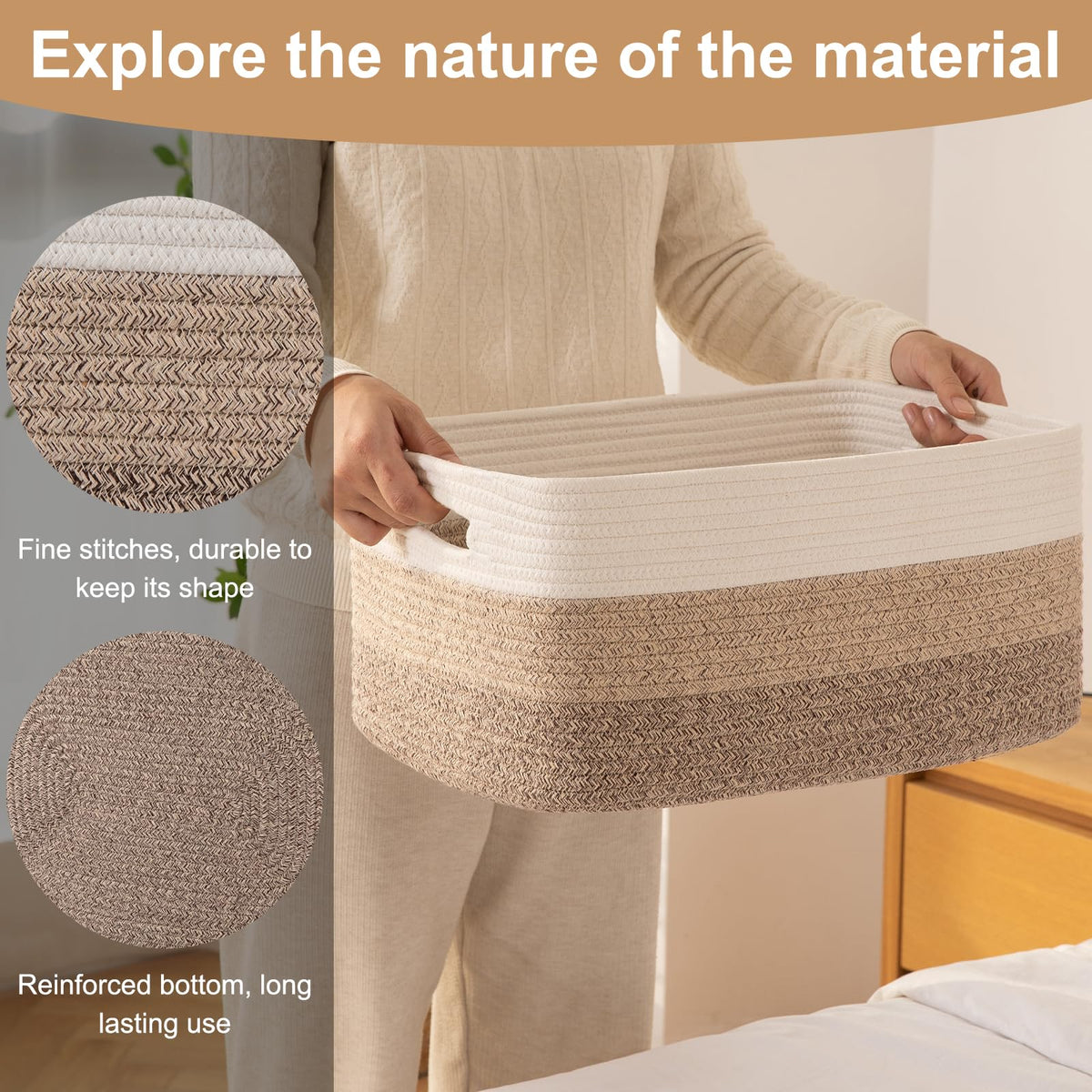 Large Storage Basket for Organizing (2 Count)