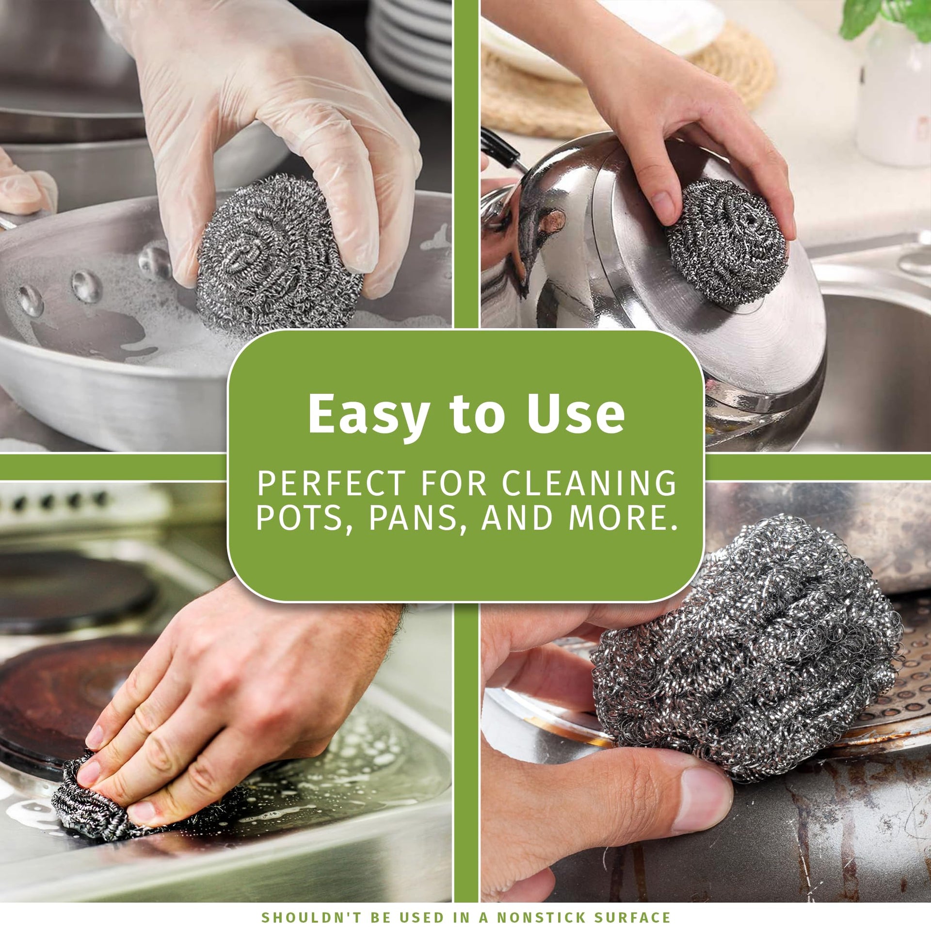 VELORA Stainless Steel Cleaner Scouring Pads [12 Pack] (12 Count) - ModHome Supplies