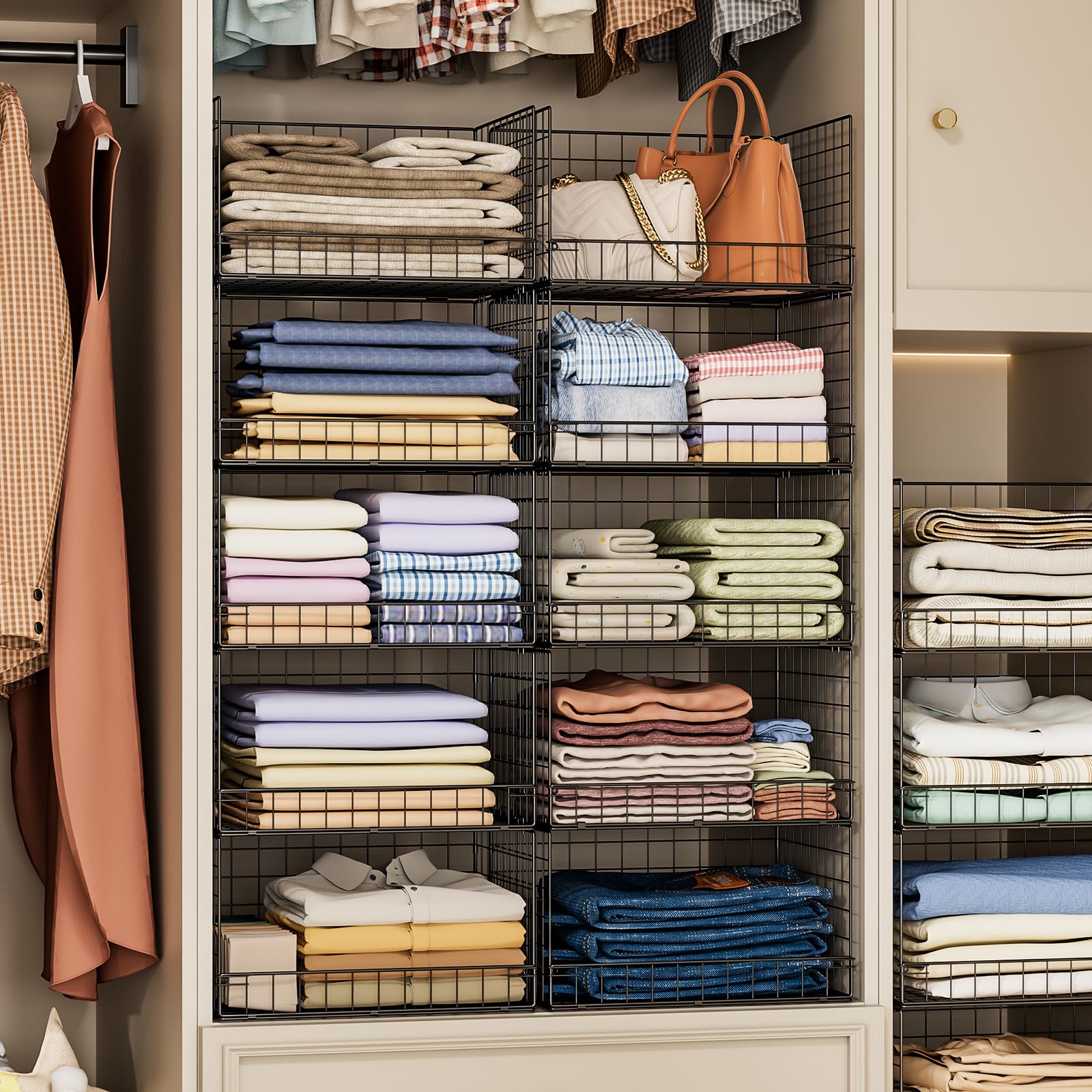 5 Tier Stackable Closet Organizers and Storage Shelves