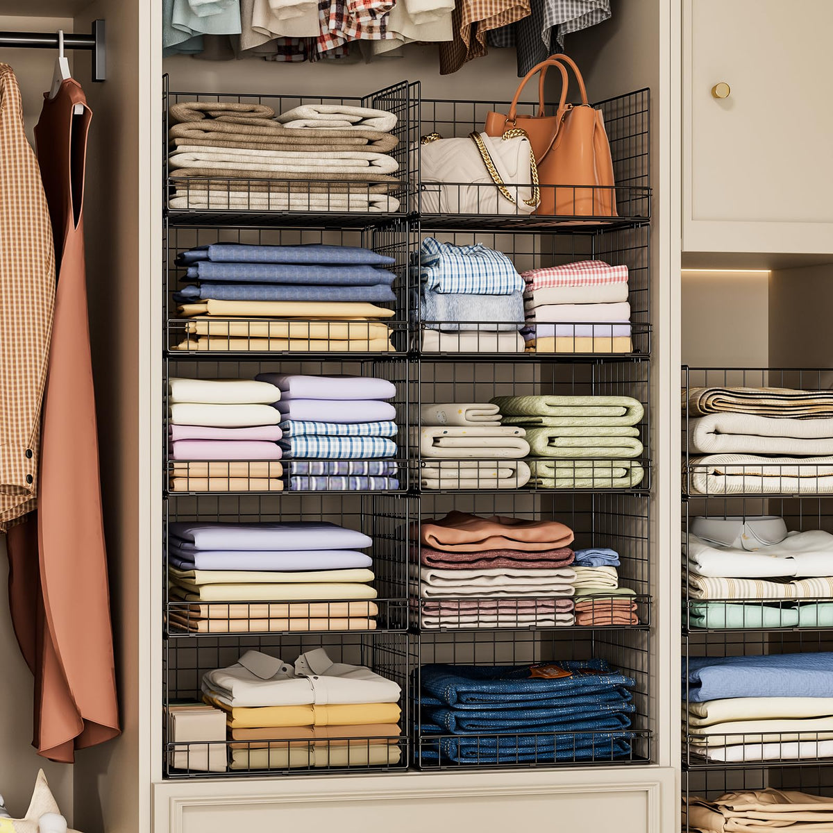 5 Tier Stackable Closet Organizers and Storage Shelves
