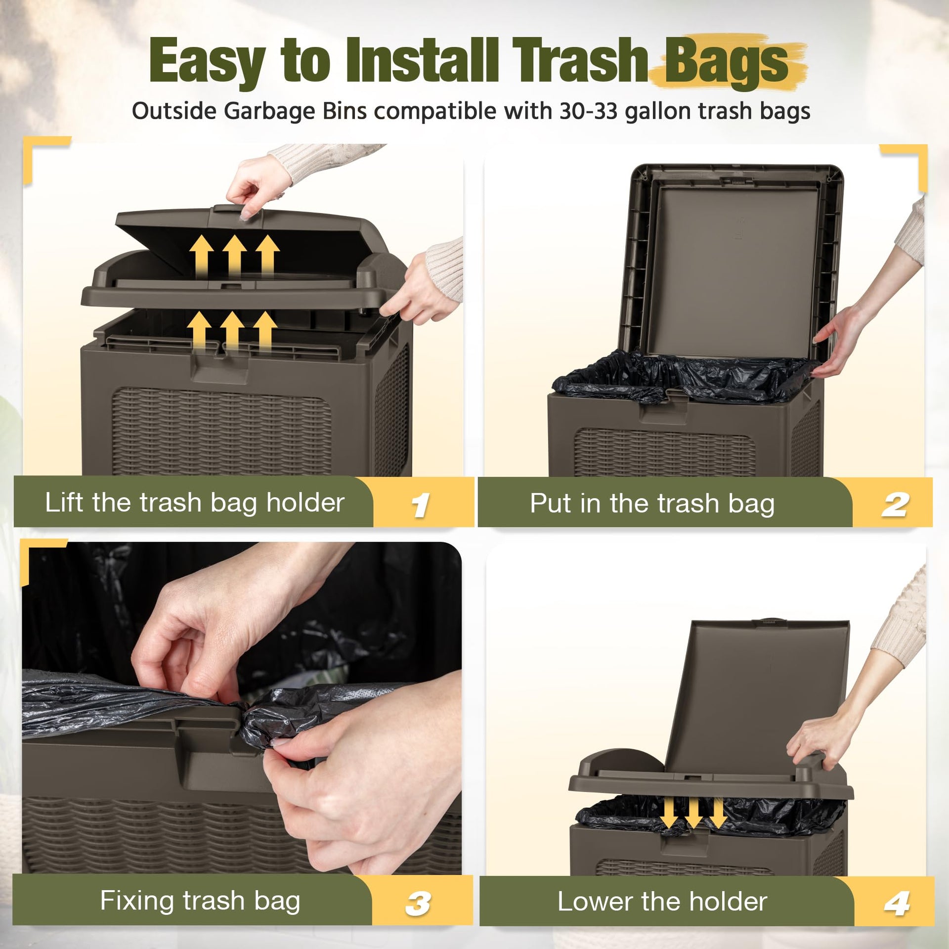 33 Gallon Outdoor Trash Can
