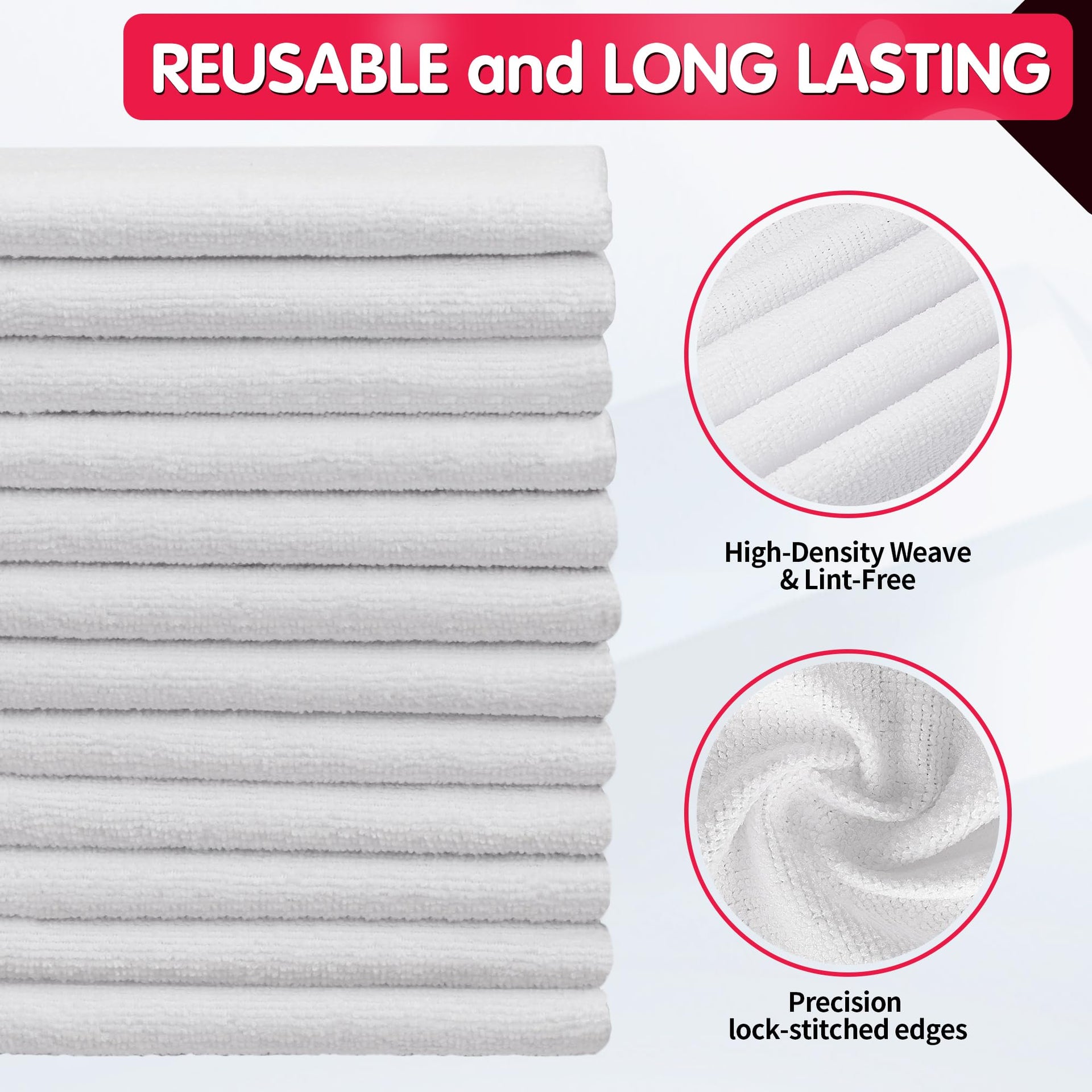 White Microfiber Cleaning Cloth (100 Count)