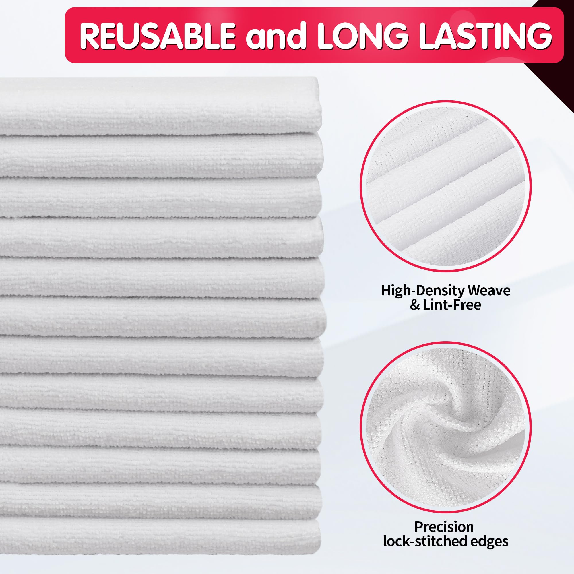 White Microfiber Cleaning Cloth (100 Count)