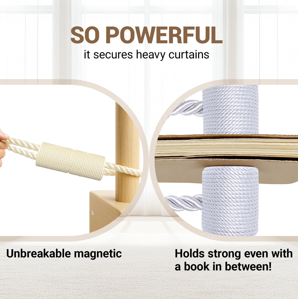 Magnetic Curtain Tiebacks Beige 4pcs (4 Count)