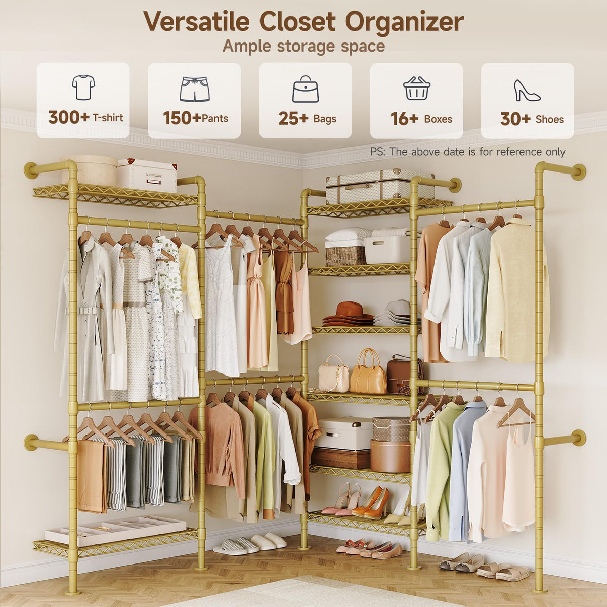 L4 Wall Mounted Heavy Duty Corner Industrial Pipe Clothing Rack
