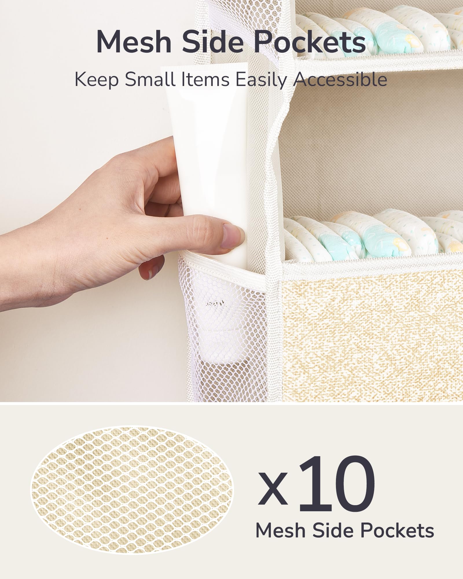 1 Pack Over Door Organizer with 5 Large Pockets 10 Mesh Side Pockets