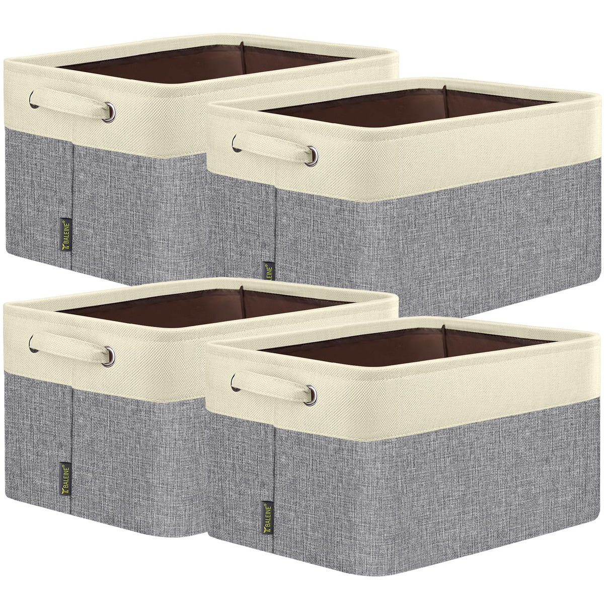4 Pack Fabric Closet Storage Bins for Shelves (4 Count)