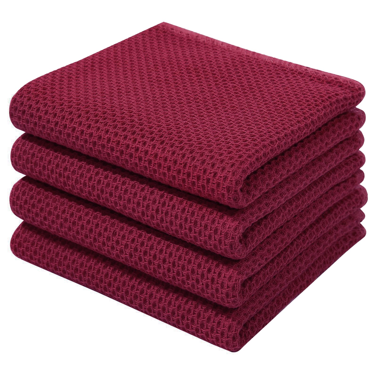100% Cotton Waffle Weave Kitchen Dish Towels 4 (4 Count)