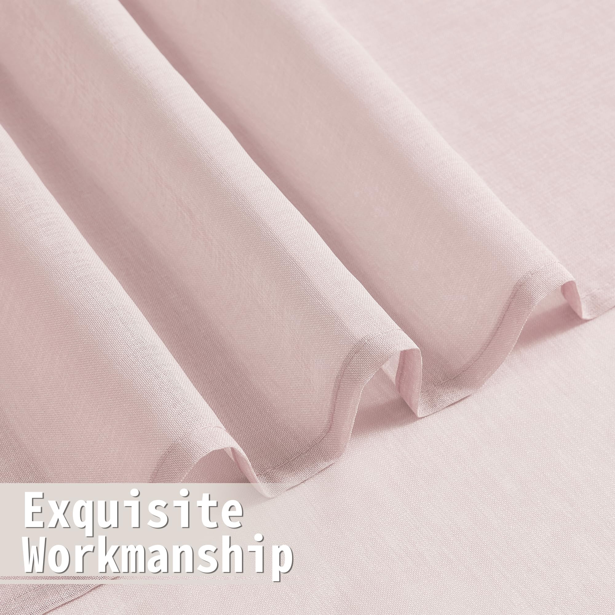 Sheer Door Curtains Closet Linen Textured Curtains Sheer Doorway Light Filtering Voile French Doors Rod Pocket Curtain Patio Glass Door