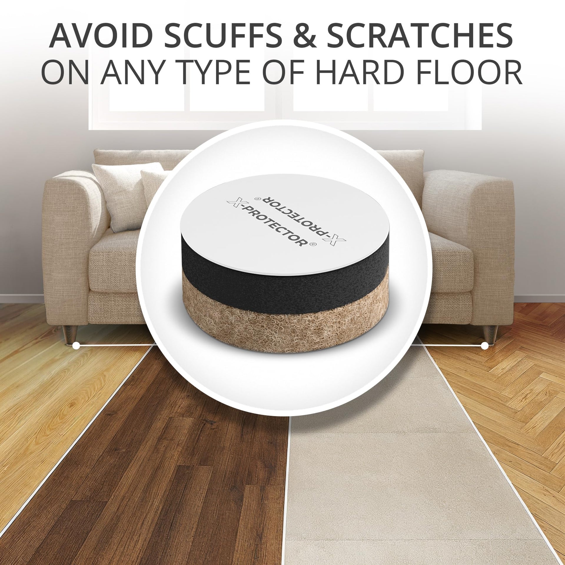 Felt Furniture Sliders for Hardwood Floors (24 Count)